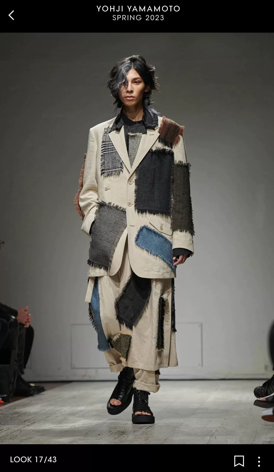 Yohji Yamamoto 23SS Linen Patchwork Jacket — back