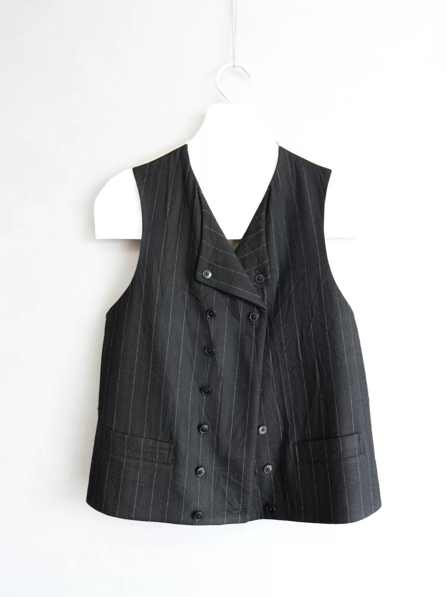 Yohji Yamamoto 11AW Black Red Stripe Vest — back
