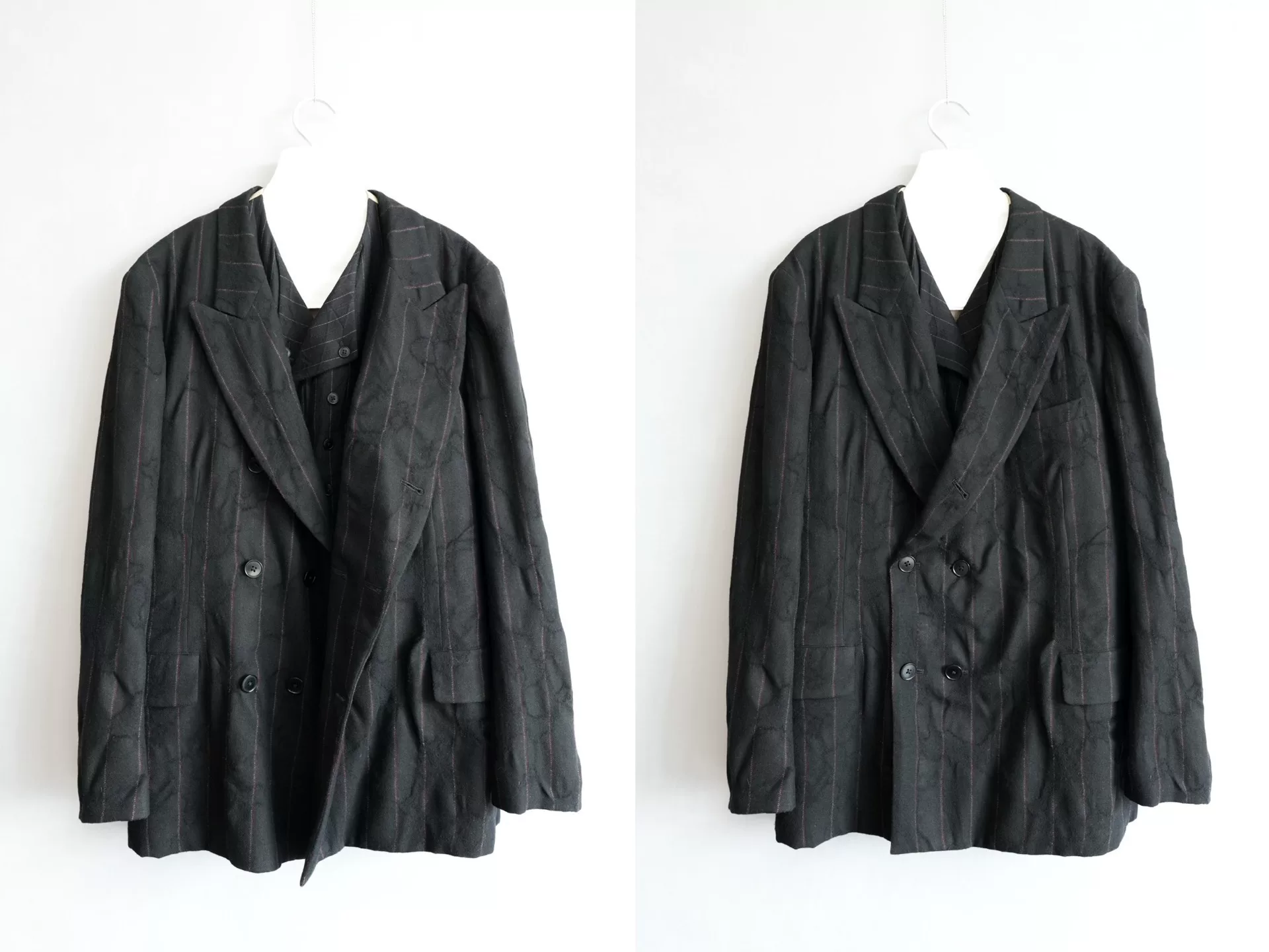 Yohji Yamamoto 11AW Black Red Stripe Vest — front