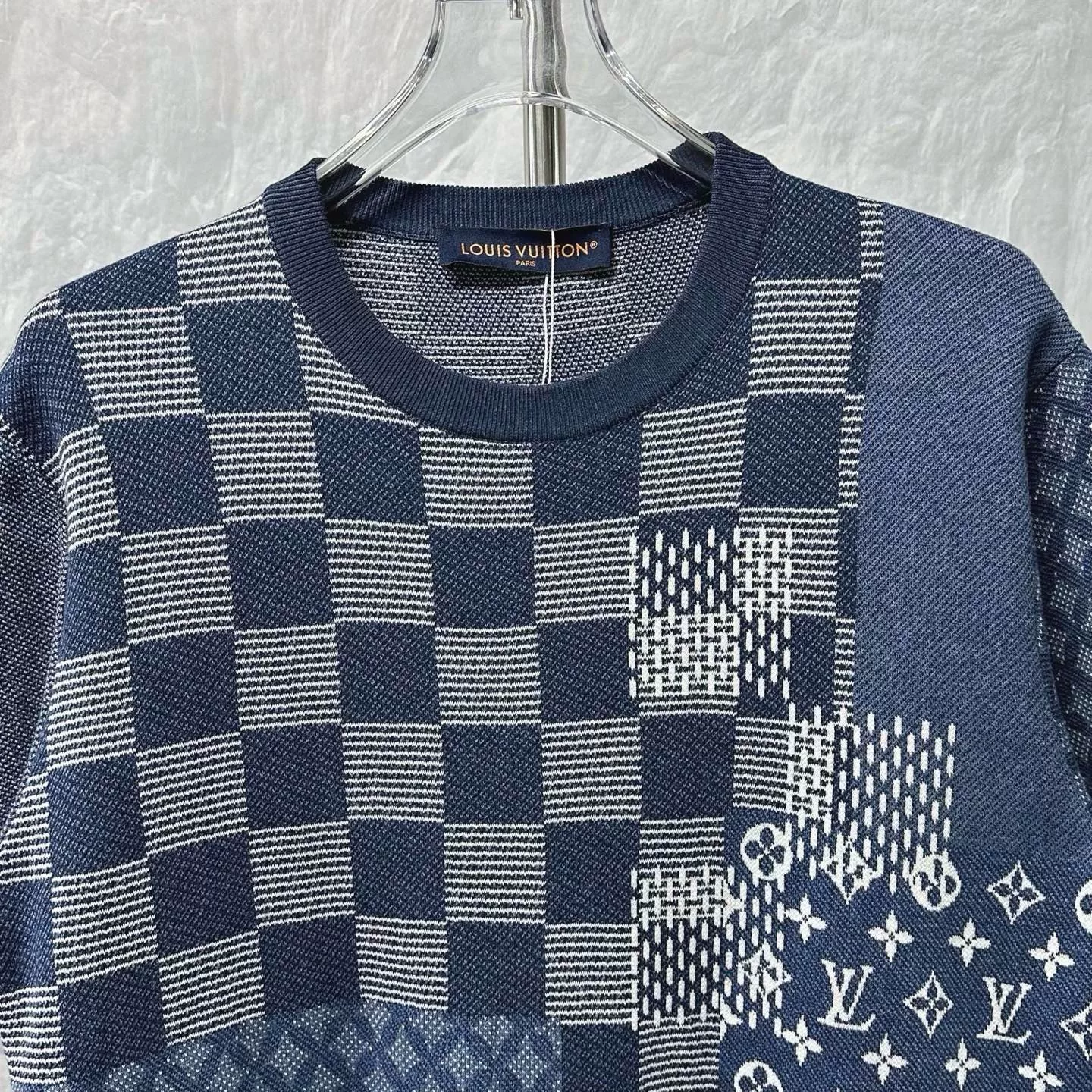 Louis Vuitton Nigo FW25 Checkerboard Knit Tee — front