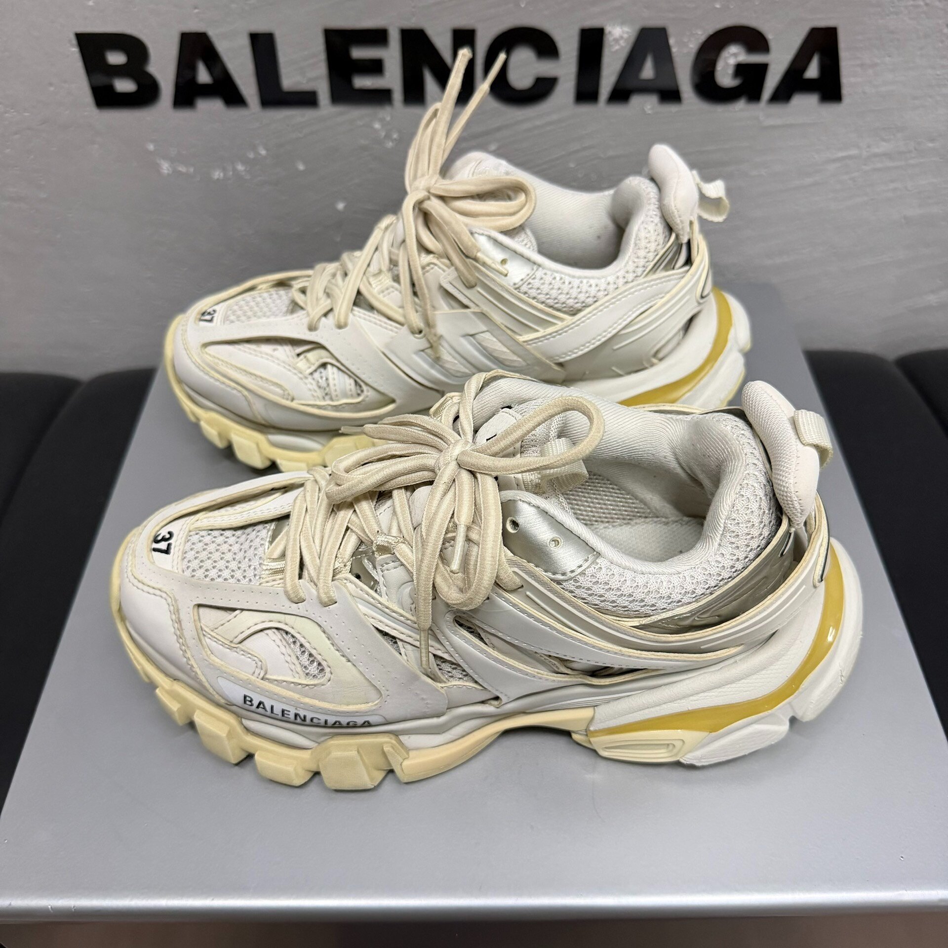 Balenciaga Track White Dad Shoes — detail
