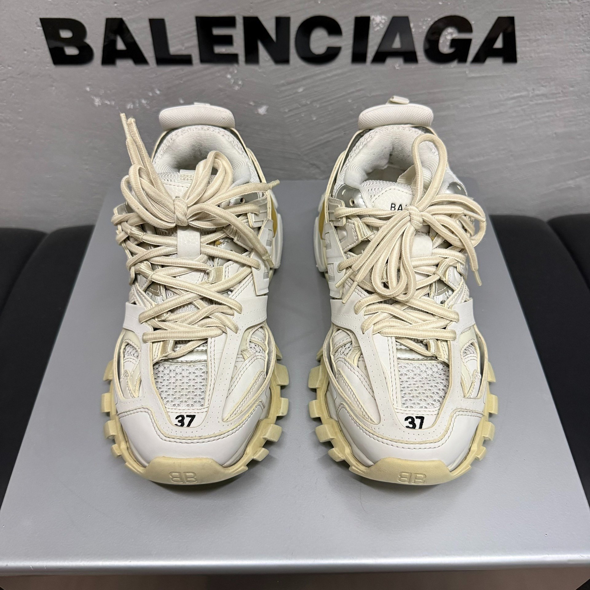 Balenciaga Track White Dad Shoes — front