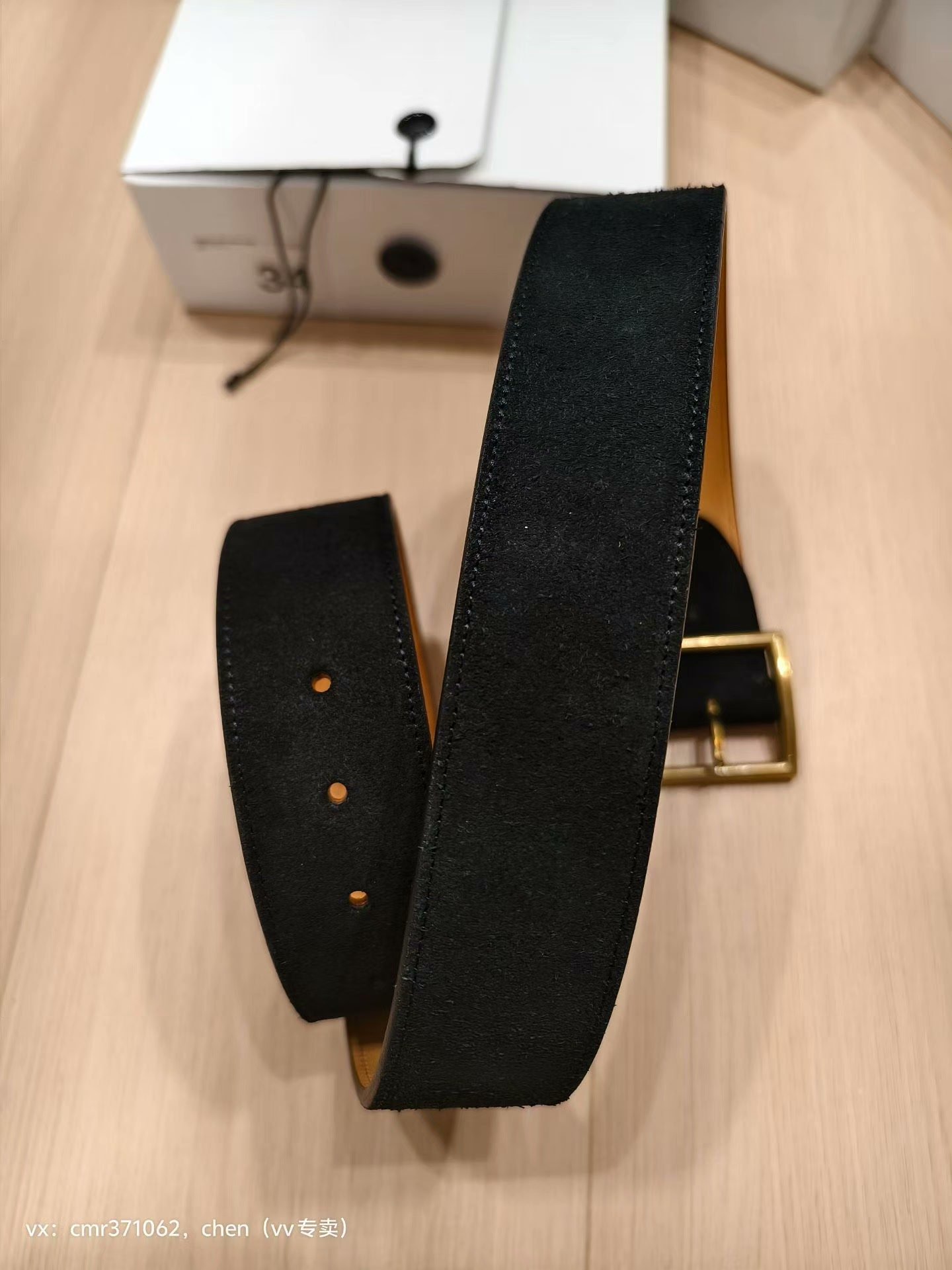 VISVIM 17AW PLAIN BELT 45MM SUEDE — front