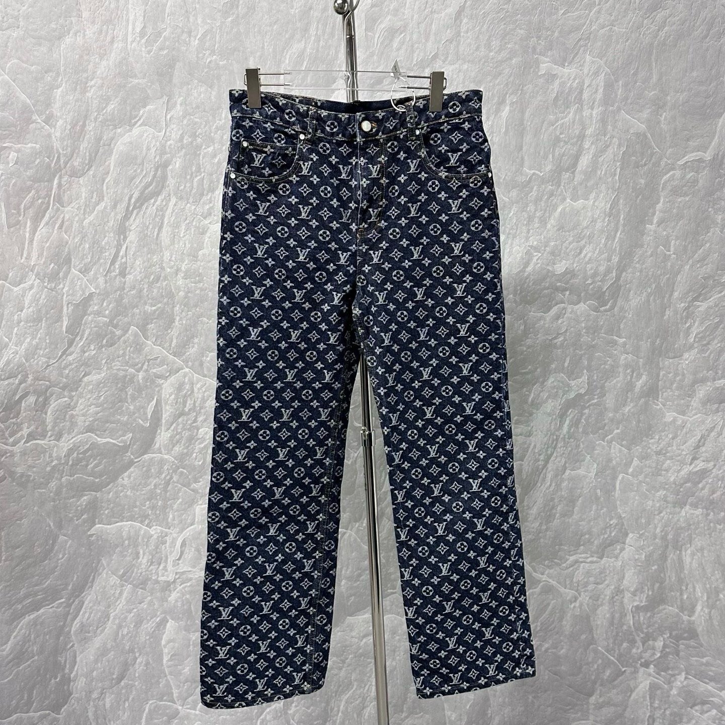 Louis Vuitton FW24 All-Over Jacquard Denim Pants