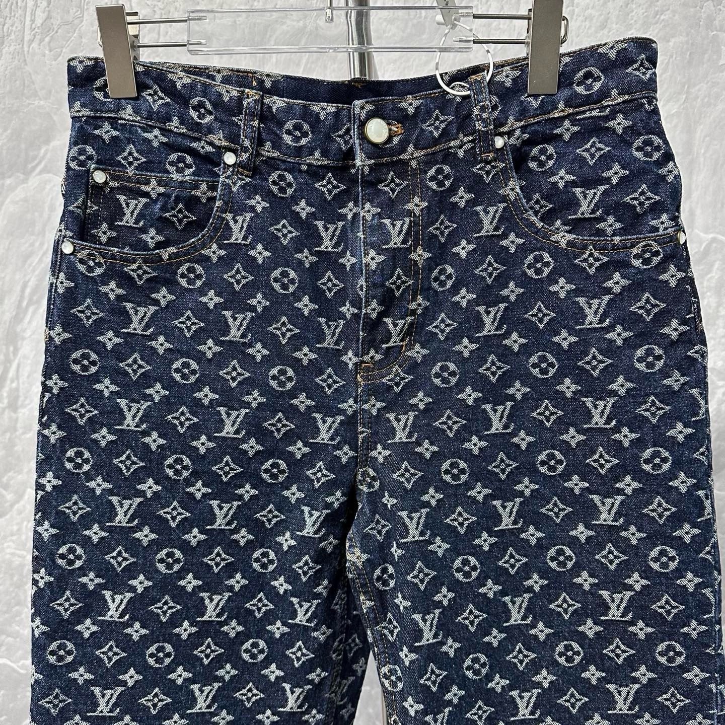 Louis Vuitton FW24 All-Over Jacquard Denim Pants — front