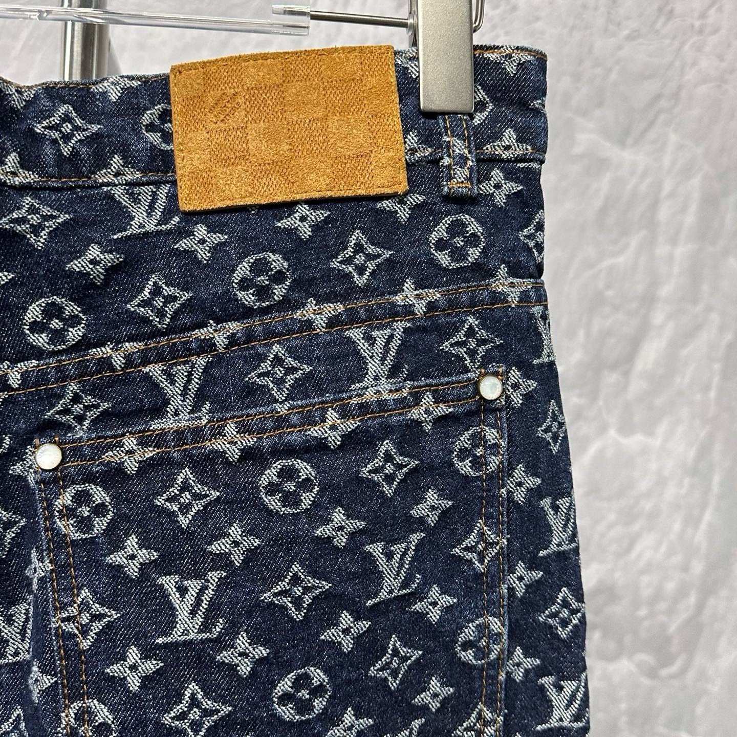 Louis Vuitton FW24 All-Over Jacquard Denim Pants — detail