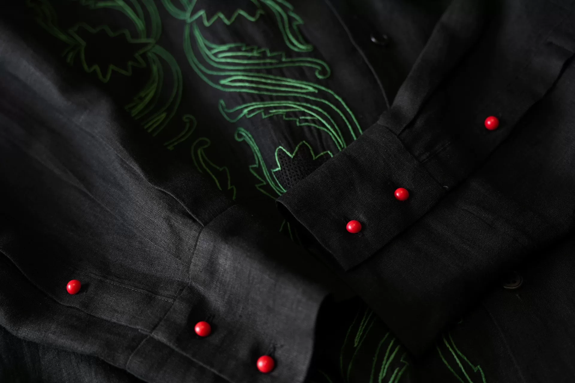 Yohji Yamamoto 98SS Embroidered Floral Shirt — label