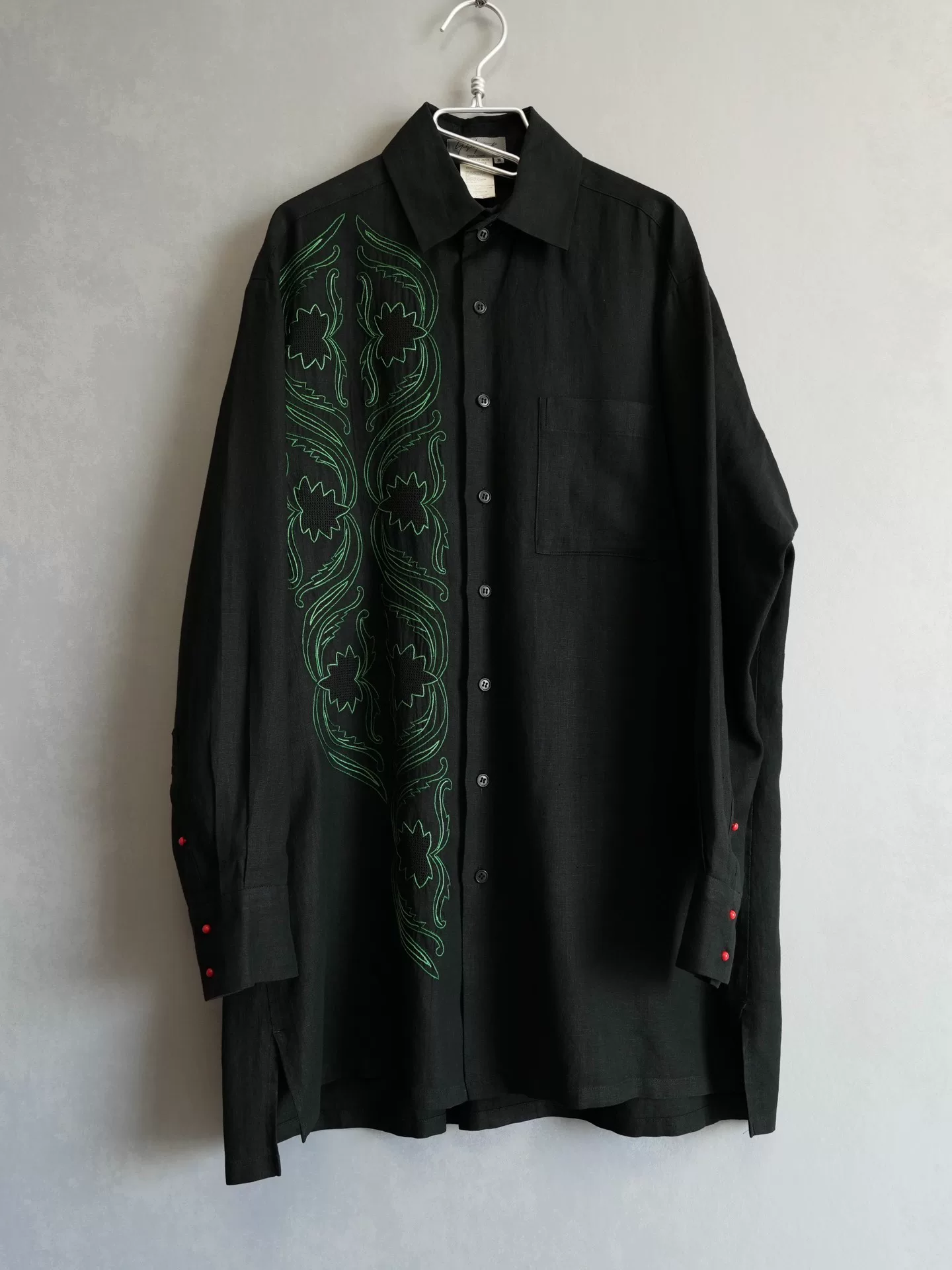 Yohji Yamamoto 98SS Embroidered Floral Shirt
