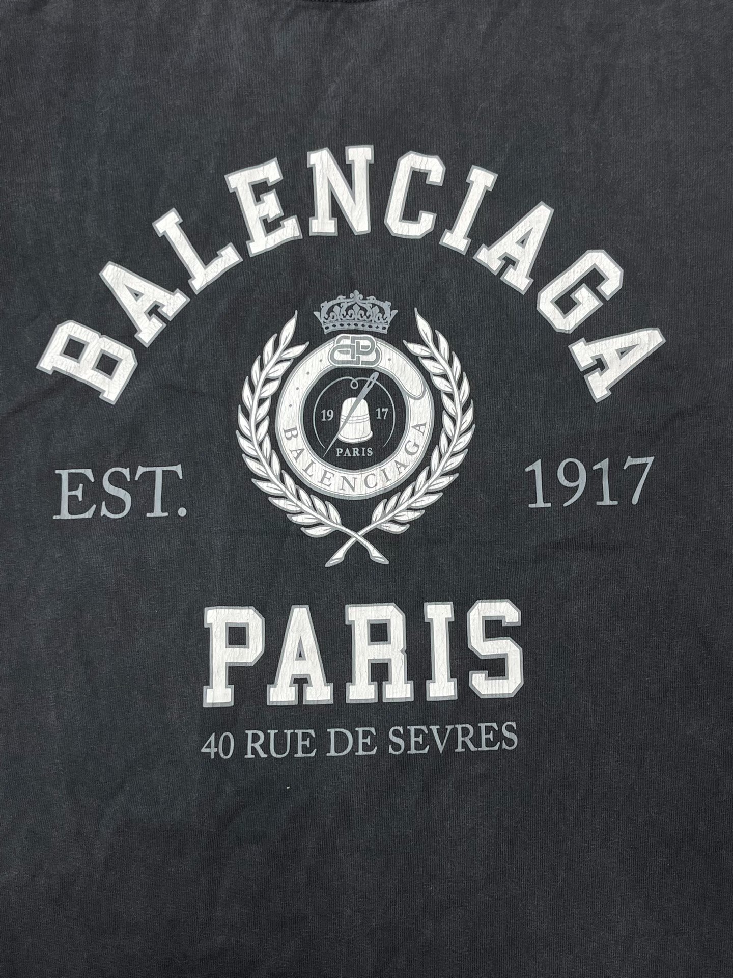 Balenciaga 1917 Logo Vintage Washed T-Shirt — detail