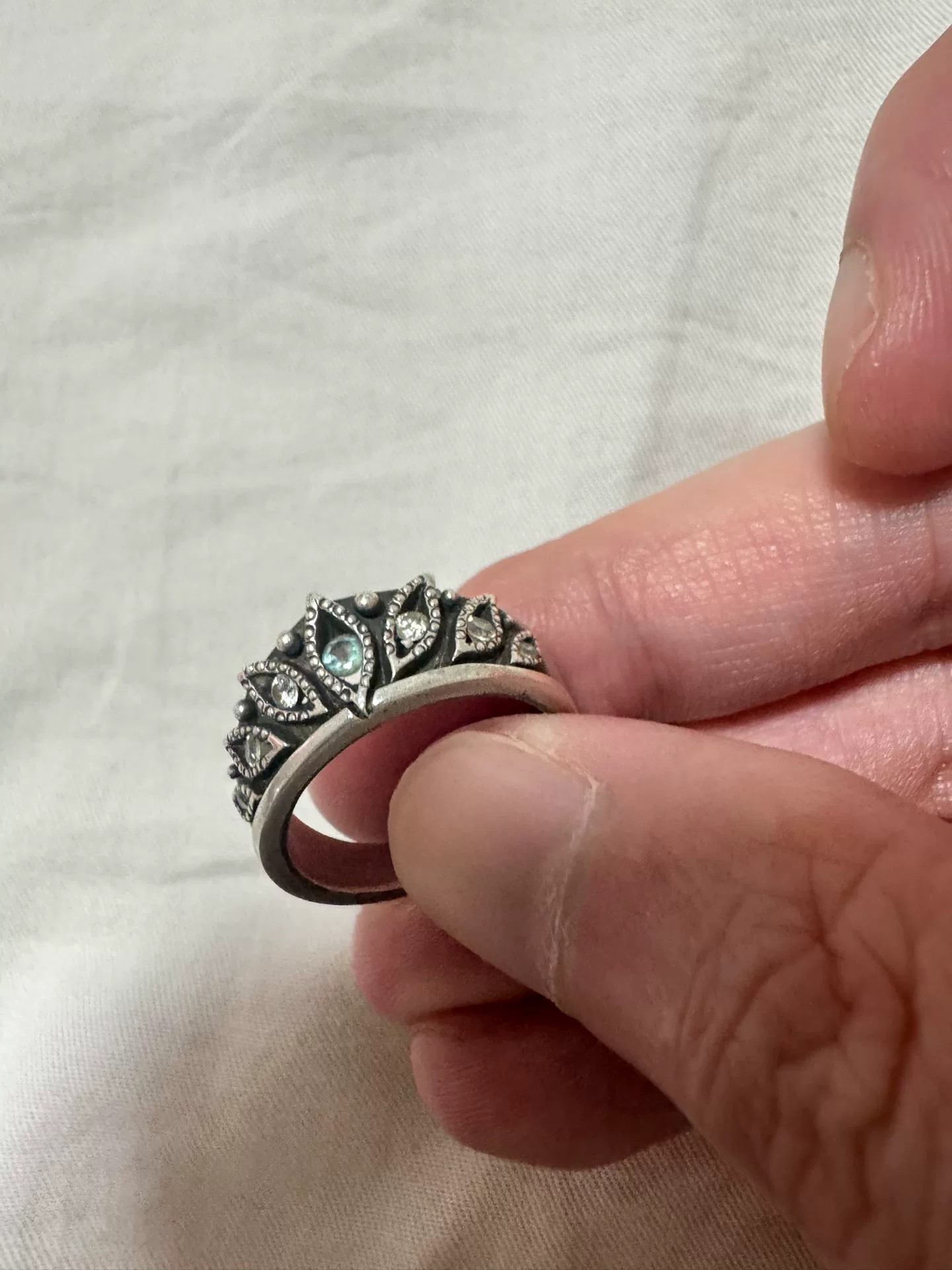 BIG BLACK MARIA 925 Silver Stone Ring — label