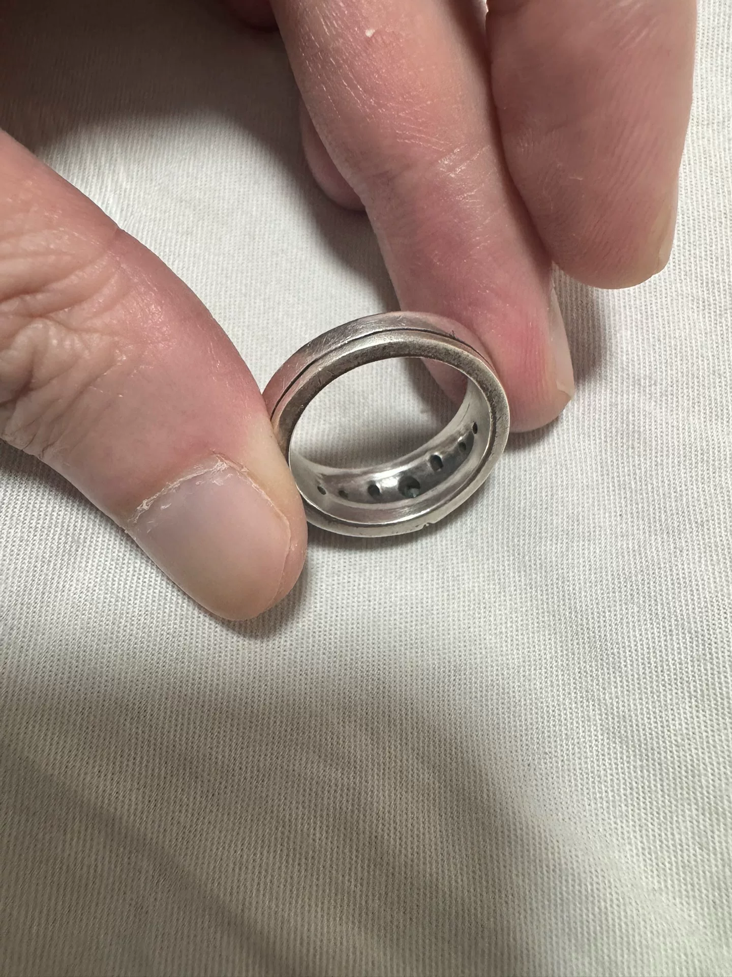 BIG BLACK MARIA 925 Silver Stone Ring — back