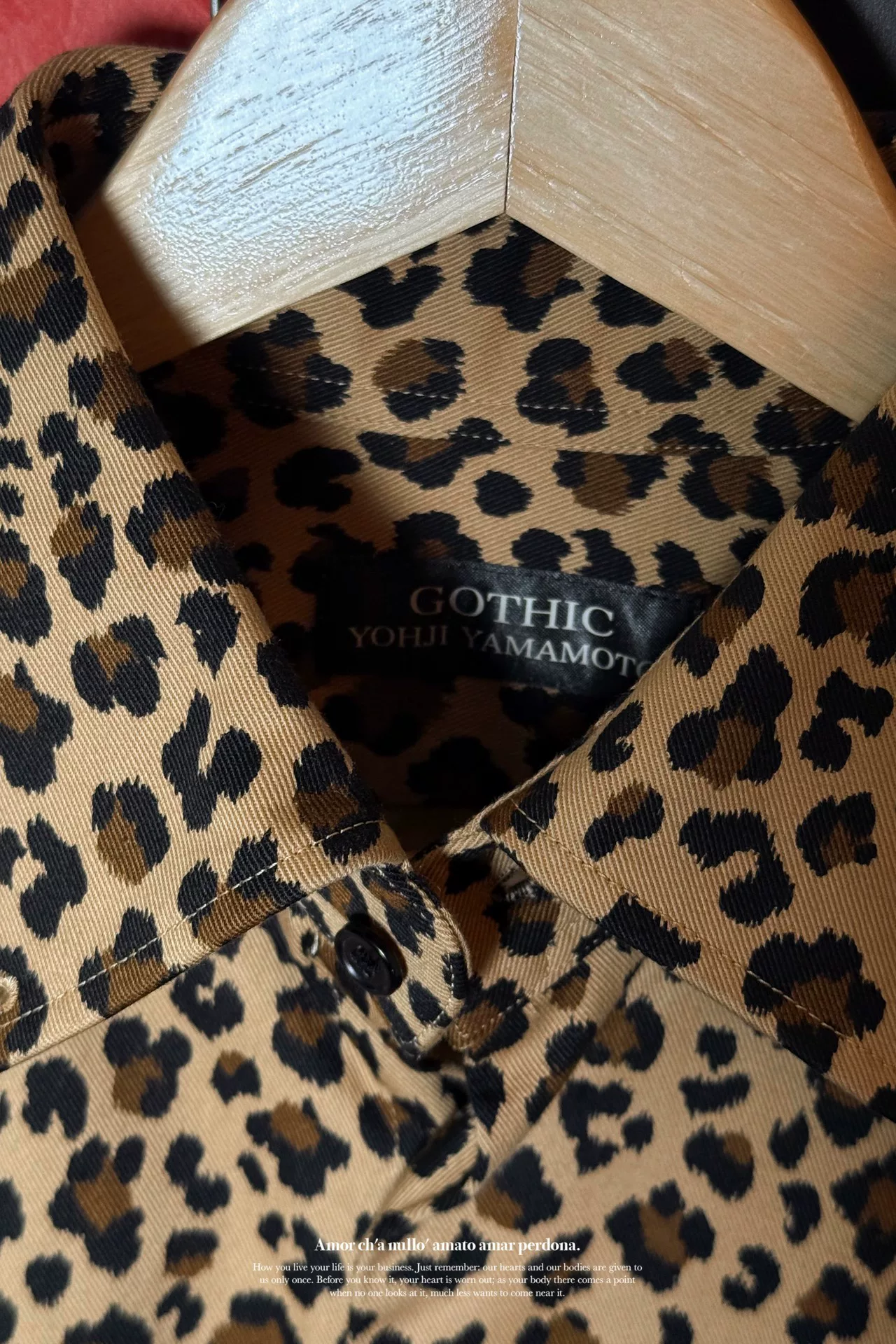 Yohji Yamamoto Gothic Leopard Shirt — label
