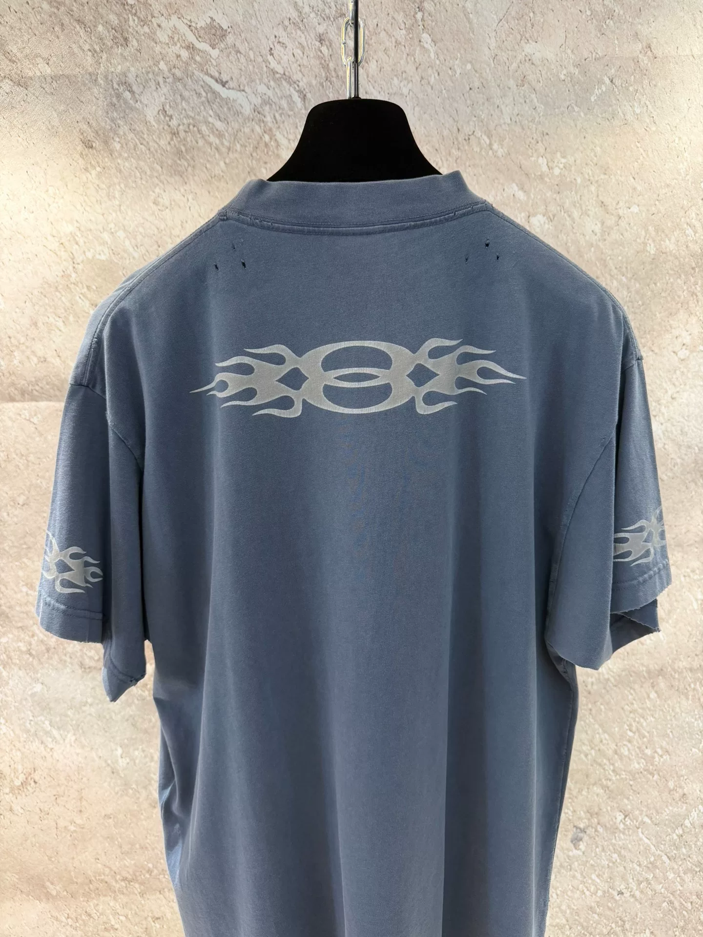 Balenciaga Flame Double-Ring Logo T-Shirt — back
