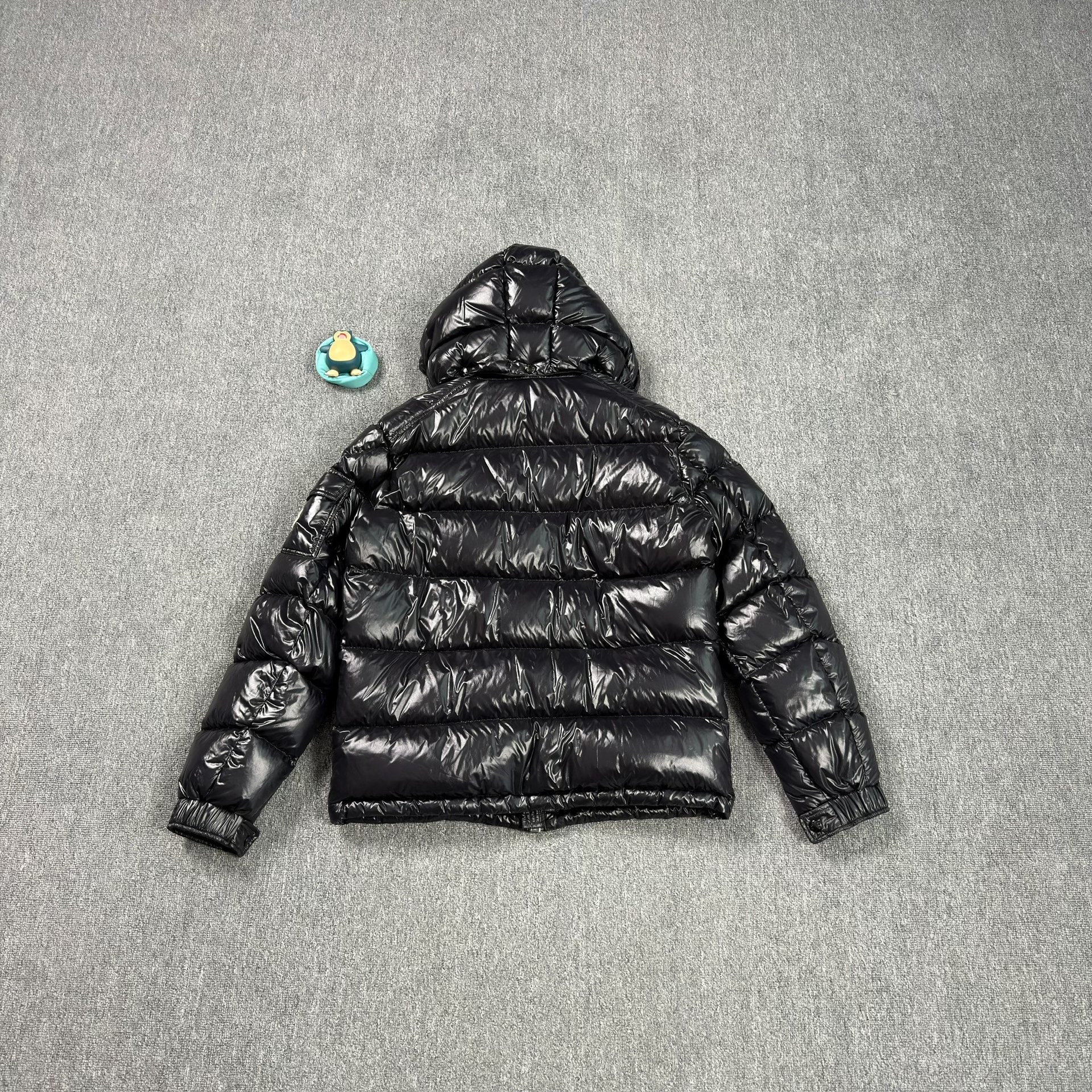 Moncler Maya Black Shiny Puffer Jacket — front