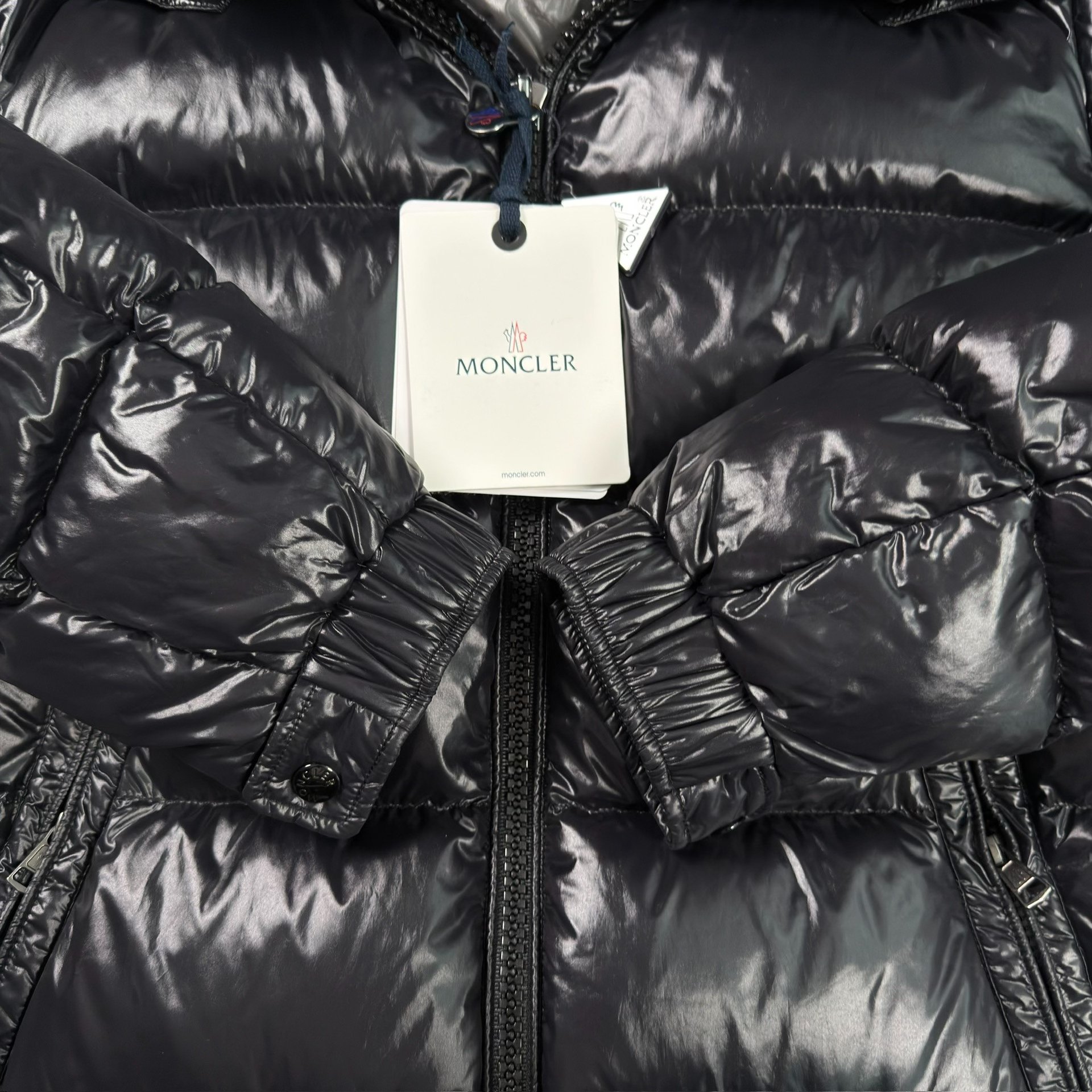 Moncler Maya Black Shiny Puffer Jacket — back