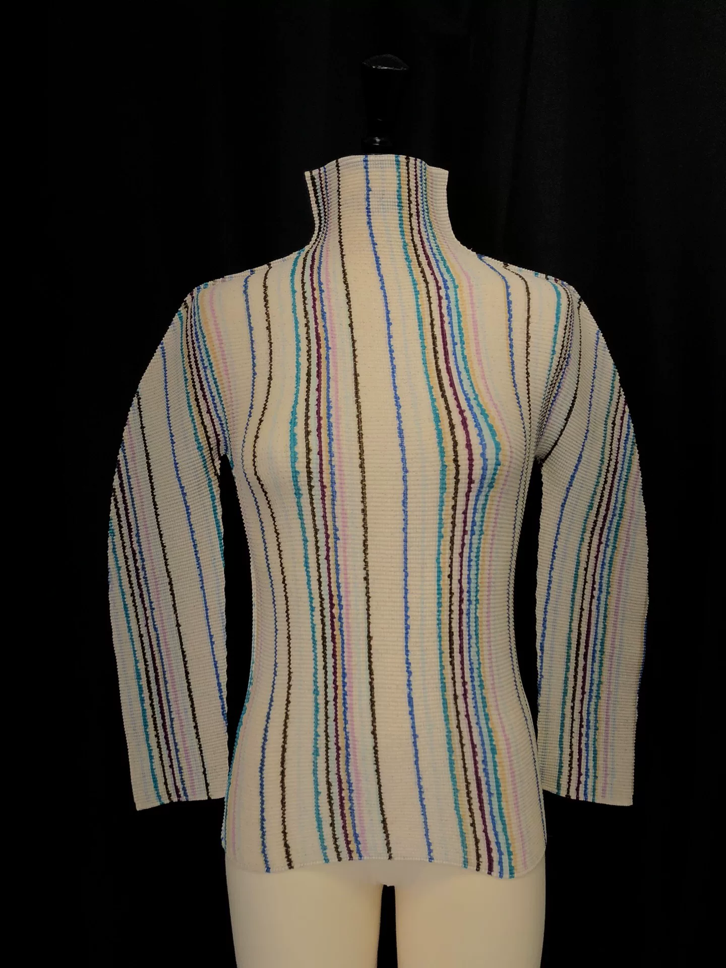 Issey Miyake Pleated Stripe Top
