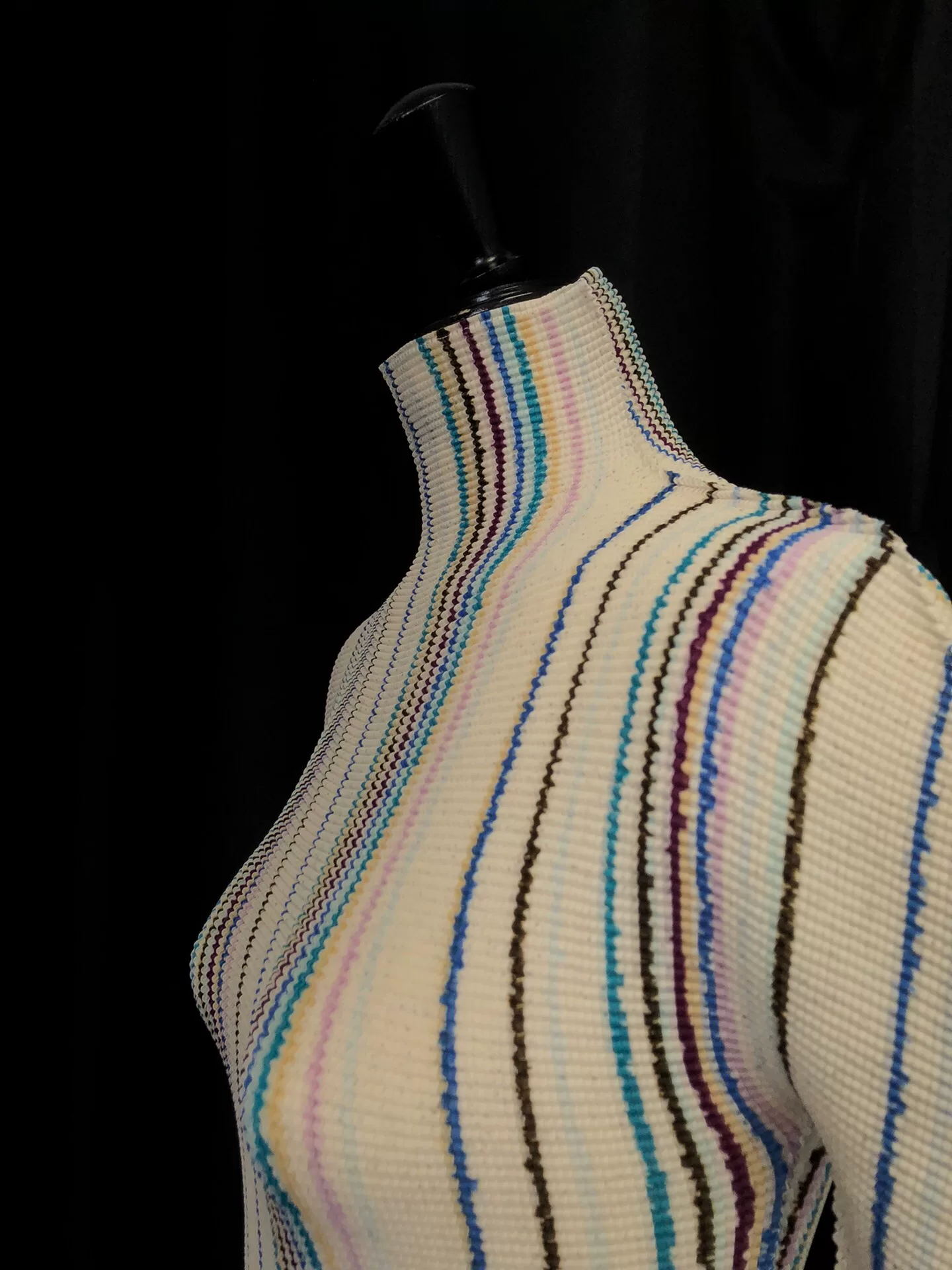 Issey Miyake Pleated Stripe Top — back