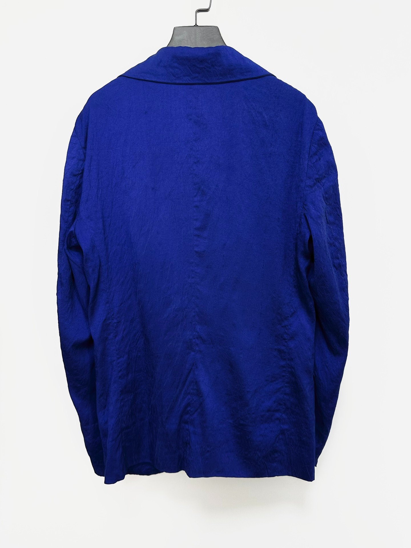 Casey Vidalenc Silk Klein Blue Coat — detail