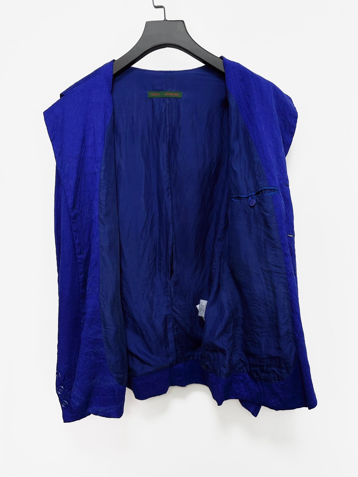 Casey Vidalenc Silk Klein Blue Coat — back