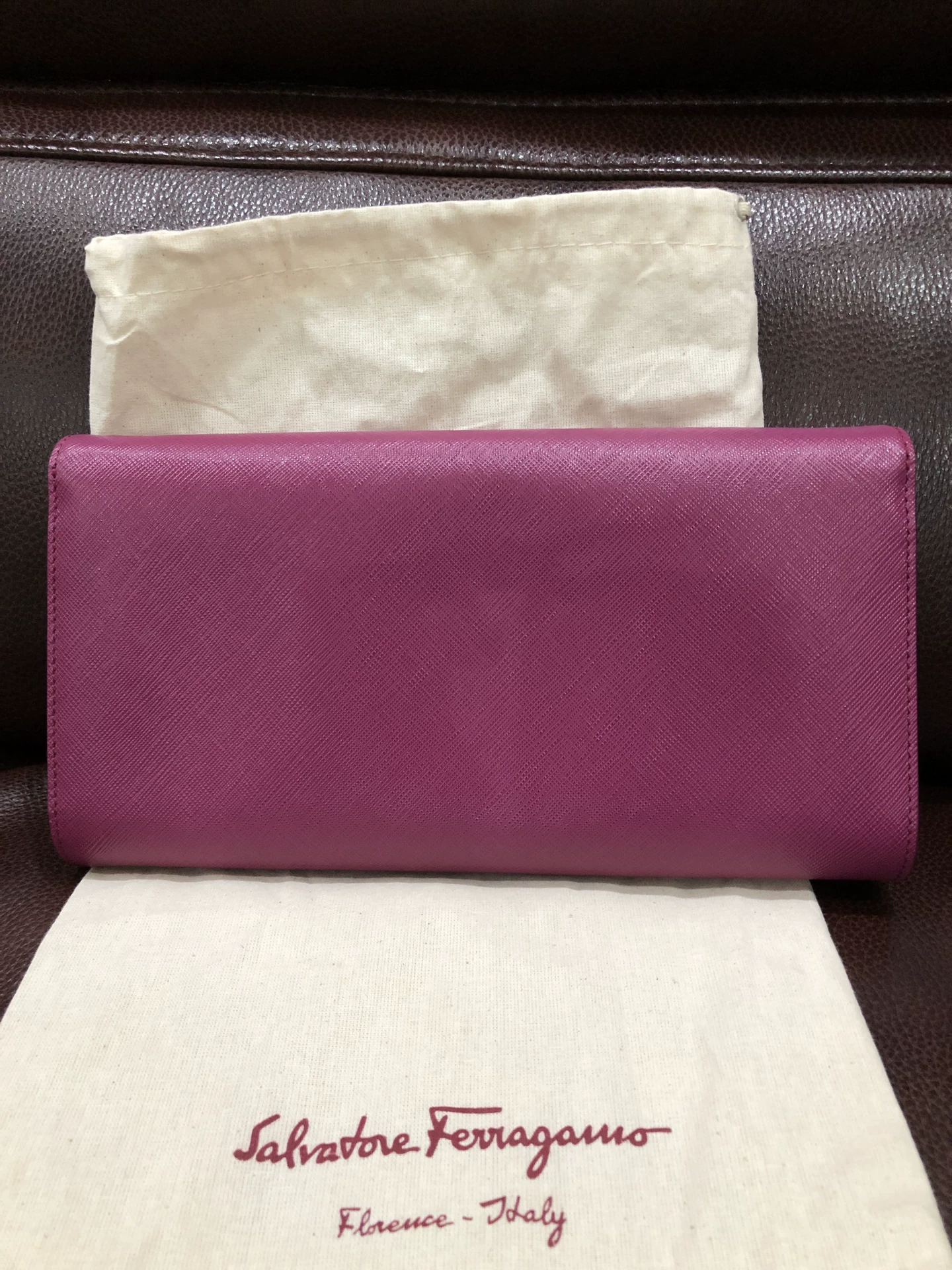 Ferragamo Rose Red Cross-Grain Handbag — front