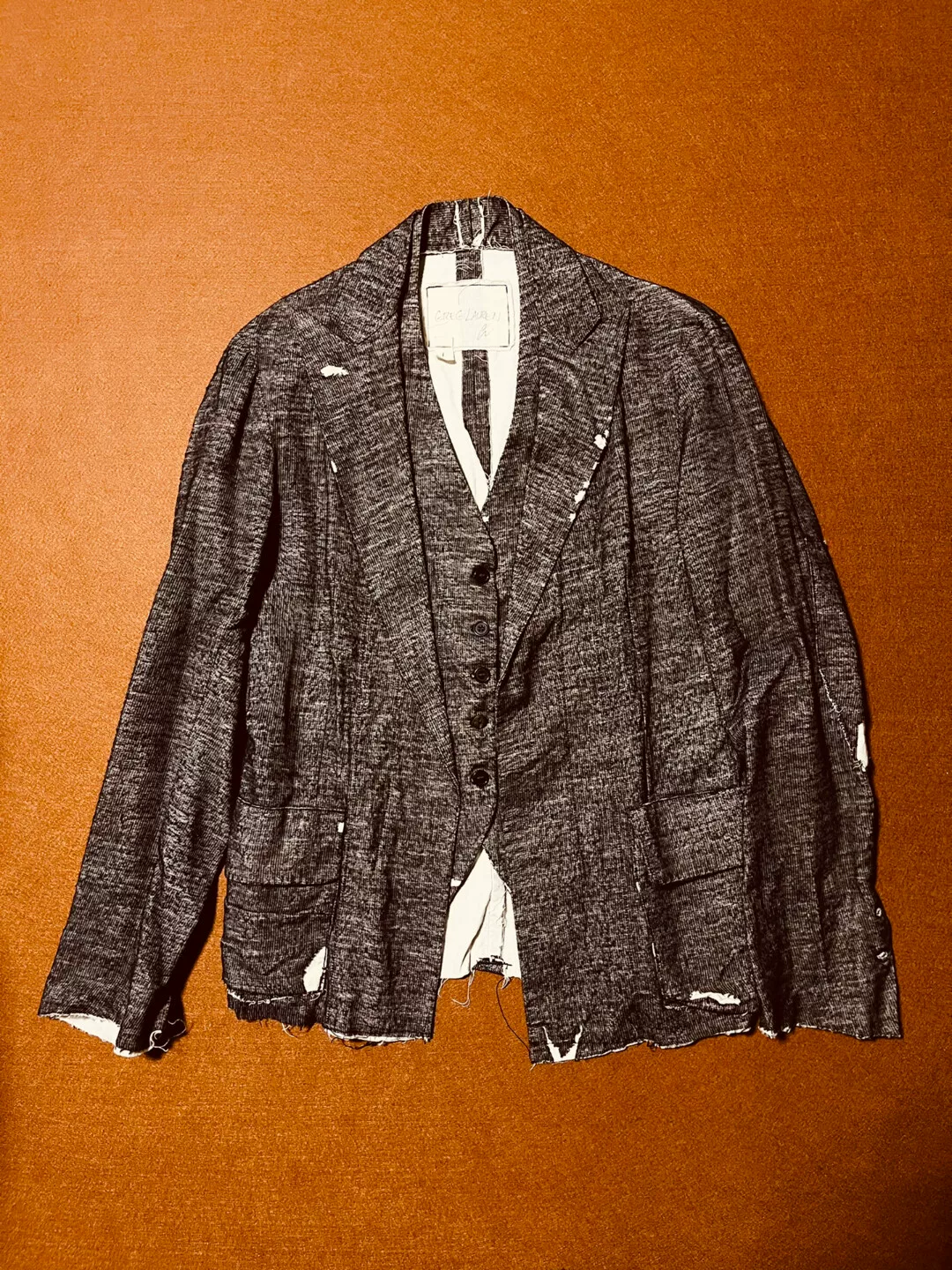 Greg Lauren Distressed Fake Two-Piece Jacket