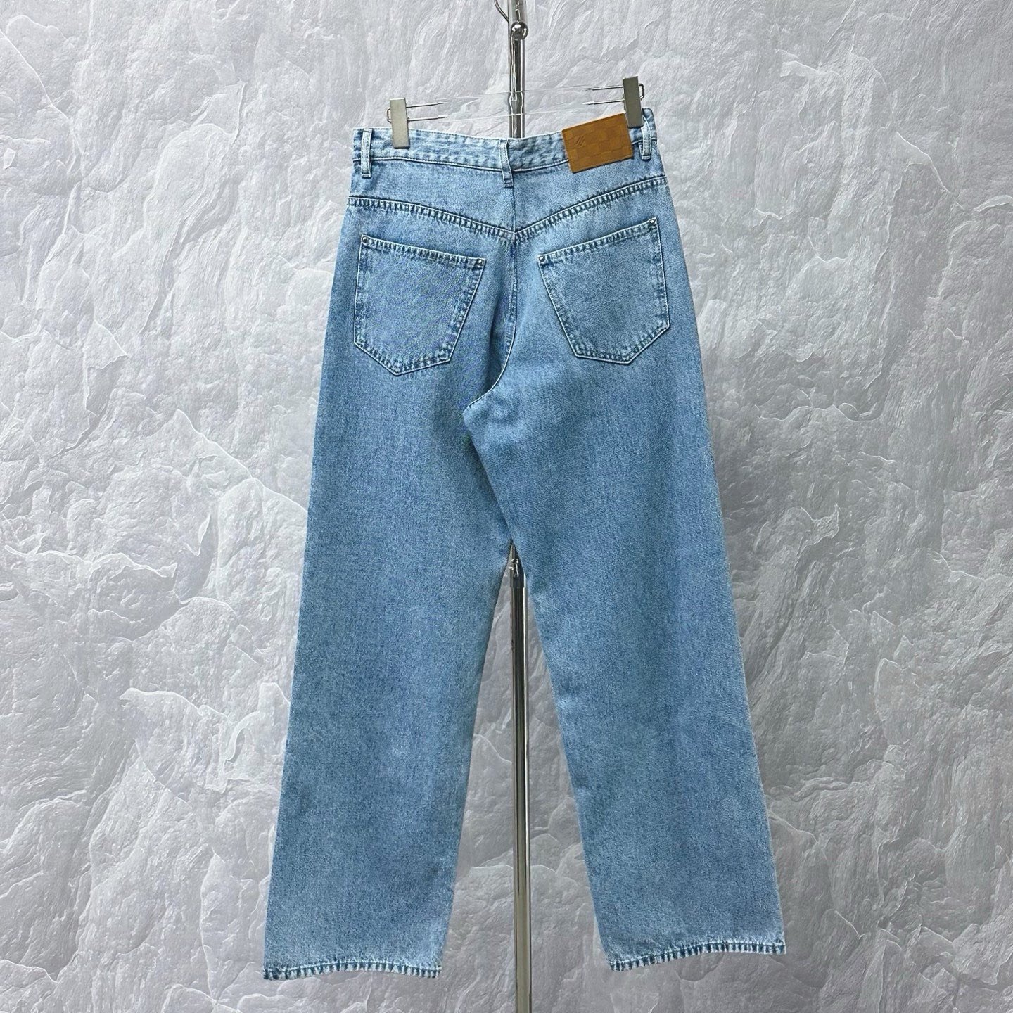 Louis Vuitton SS25 Distressed Logo Denim Pants — back