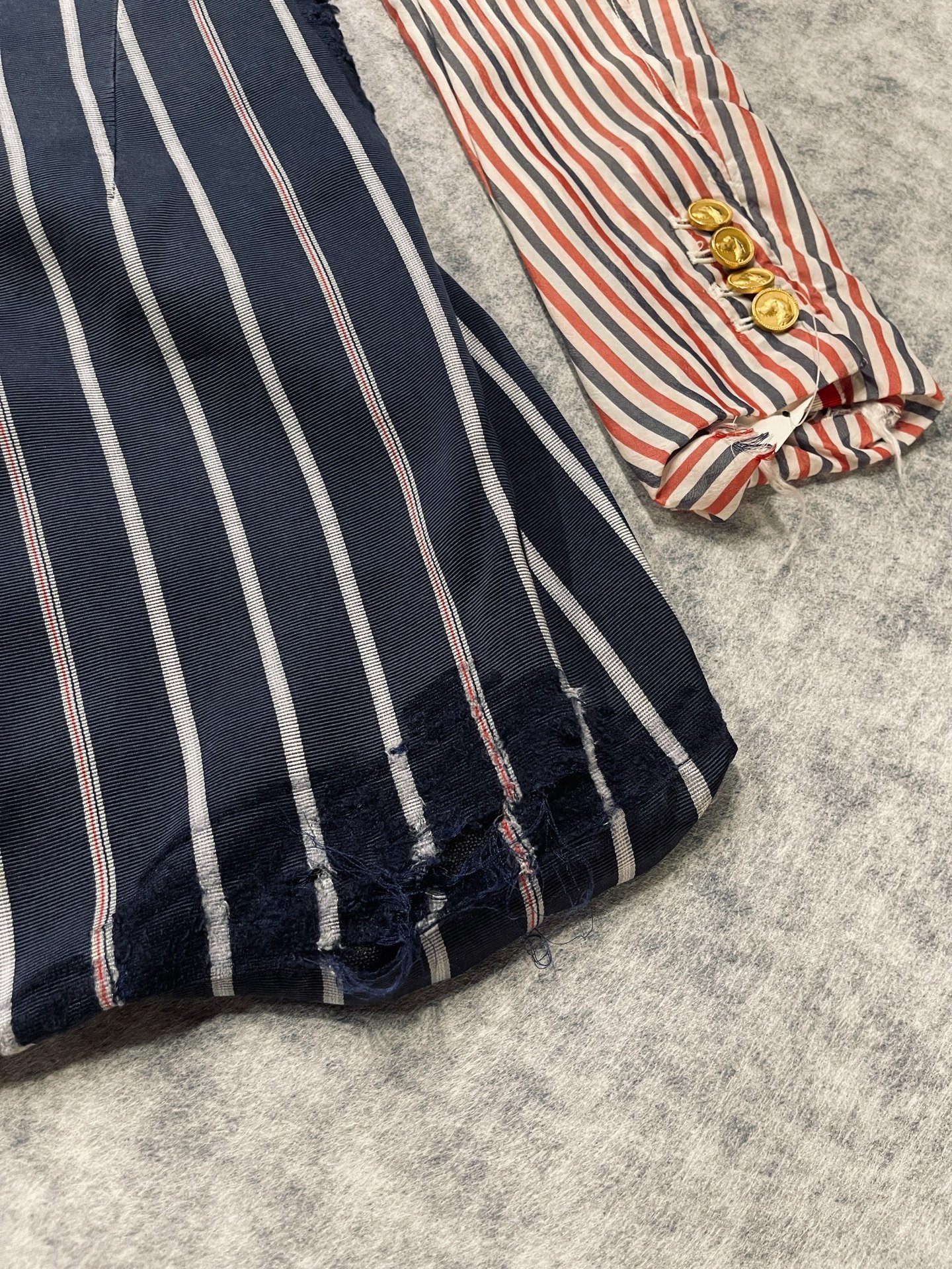 Thom Browne Distressed Runway Long Blazer — back