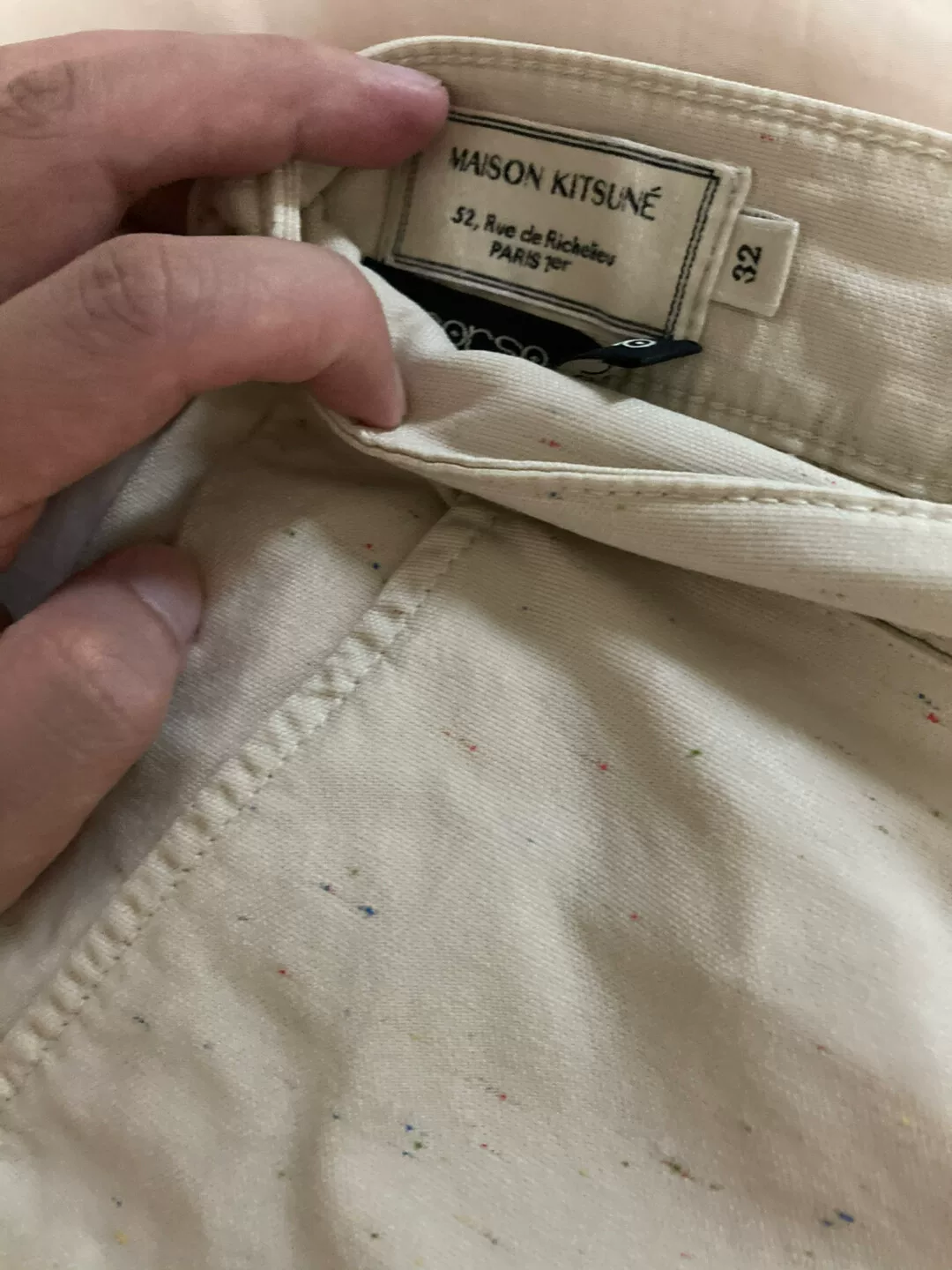 Maison Kitsune Cotton-Linen Shorts Size 32 — detail