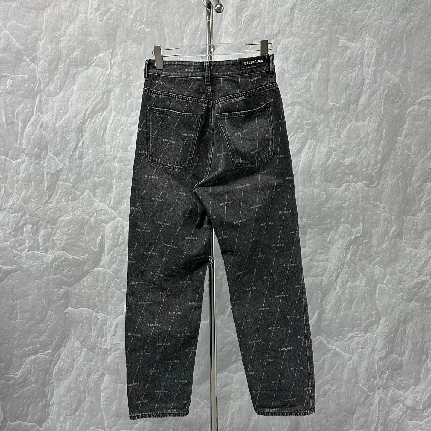 Balenciaga All-Over Print Denim Jeans — back
