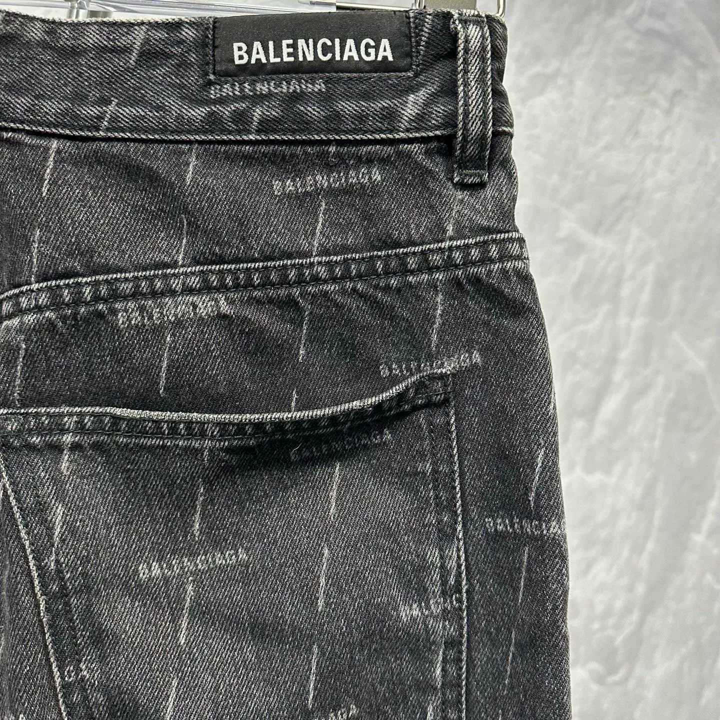 Balenciaga All-Over Print Denim Jeans — detail