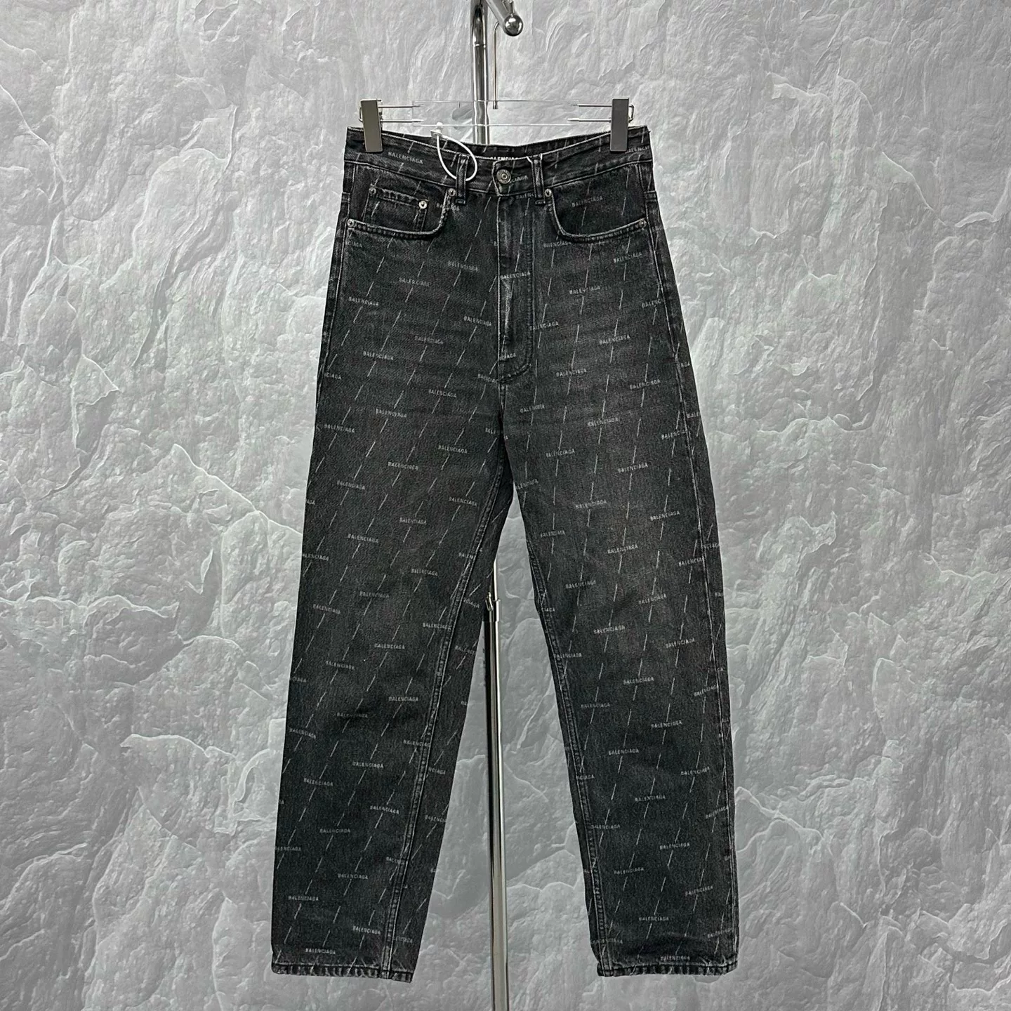 Balenciaga All-Over Print Denim Jeans