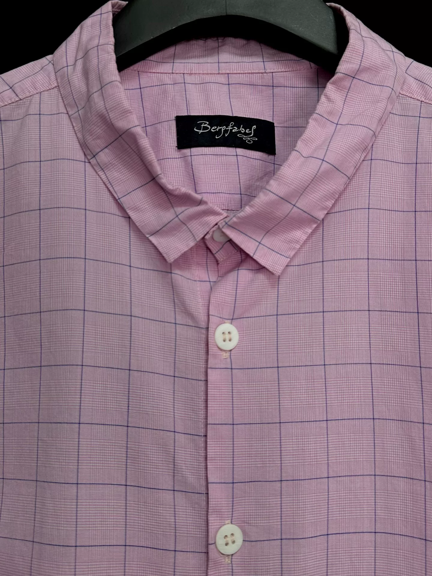 Bergfabel Plaid Silk Cotton Shirt — detail