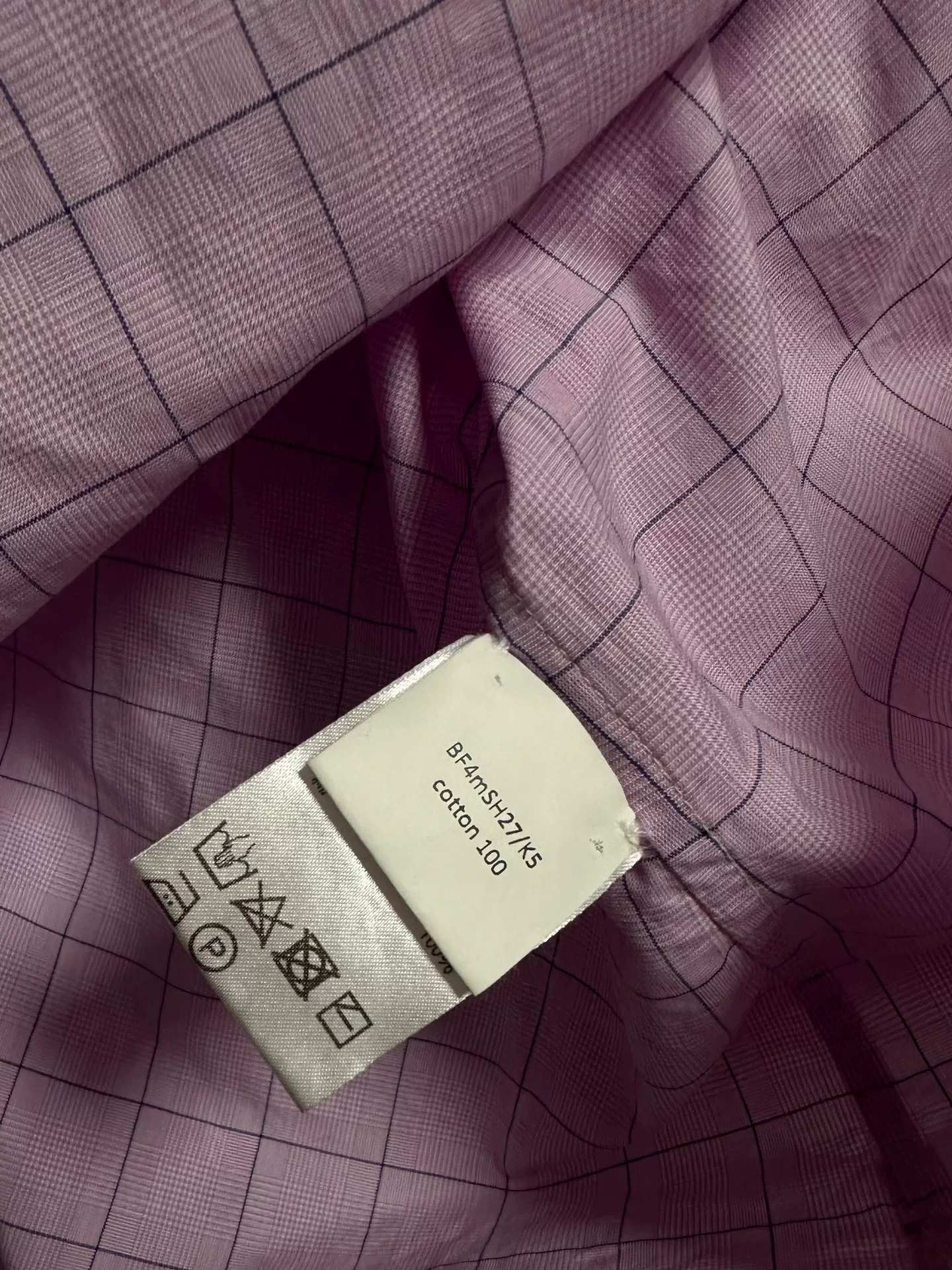 Bergfabel Plaid Silk Cotton Shirt — label