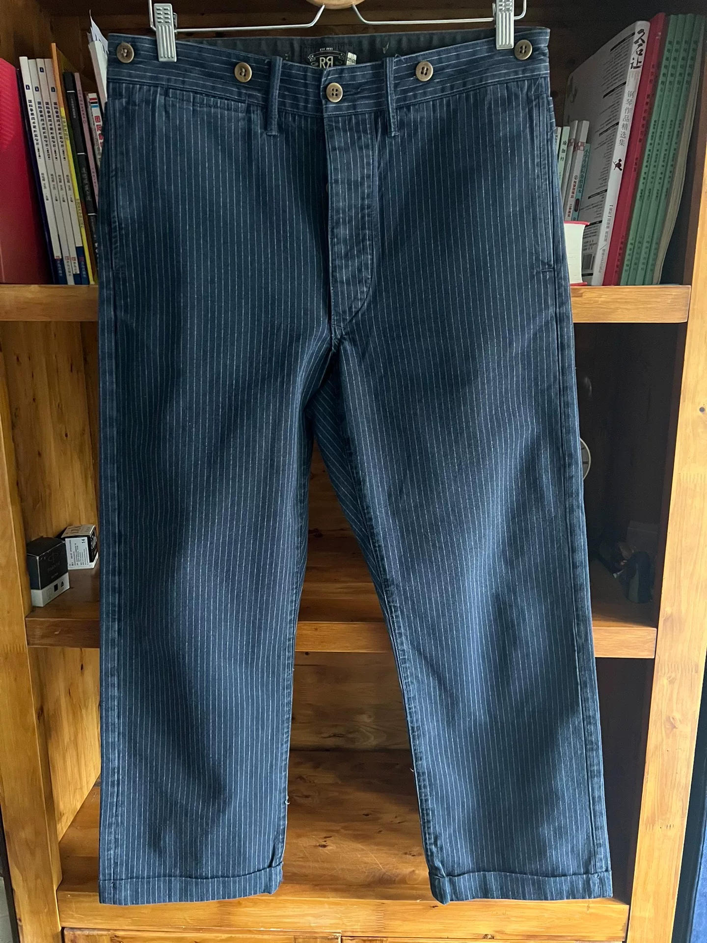 RRL Double RL Railroad Stripe Bootcut Trousers