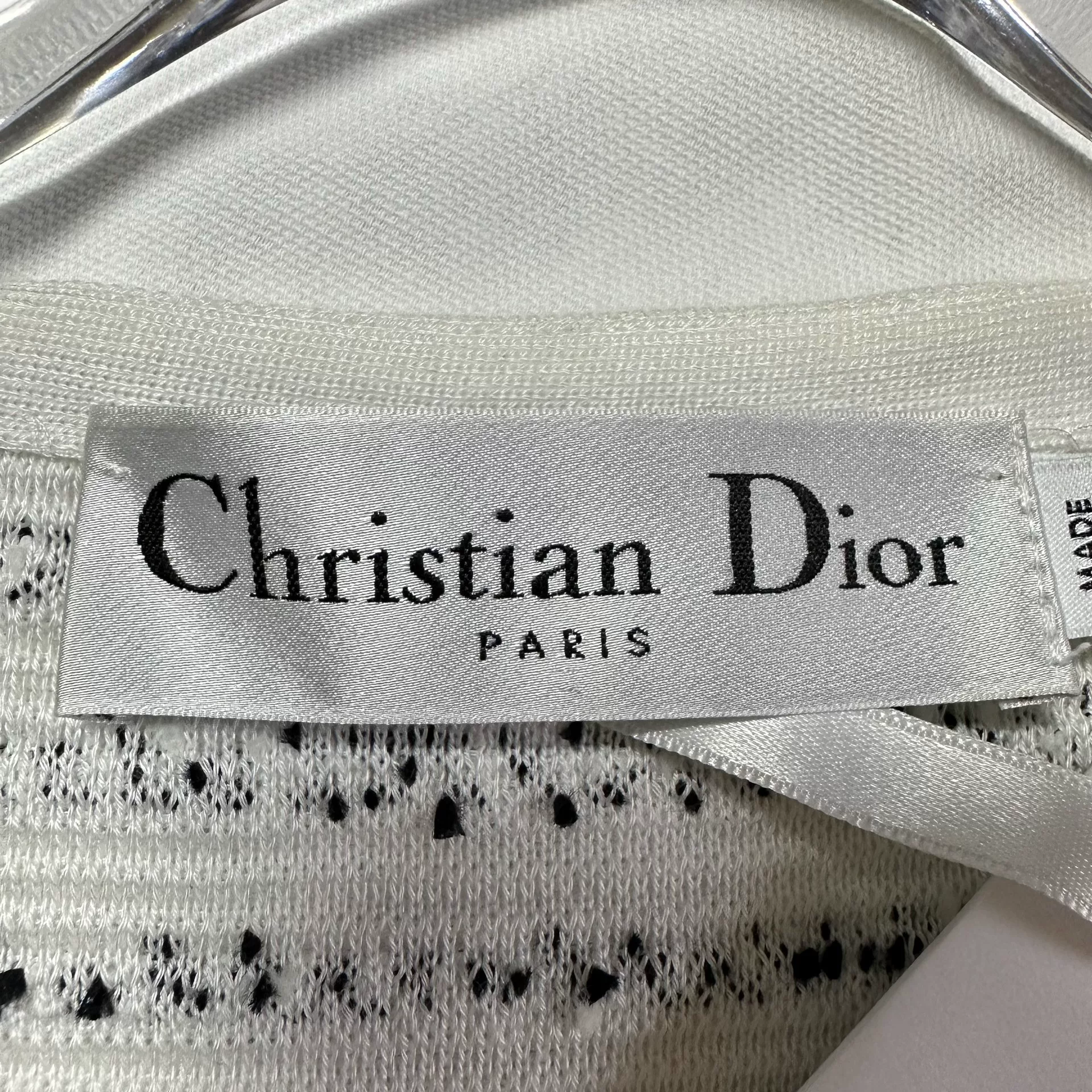 Dior Black White Striped Tweed Jacket — detail