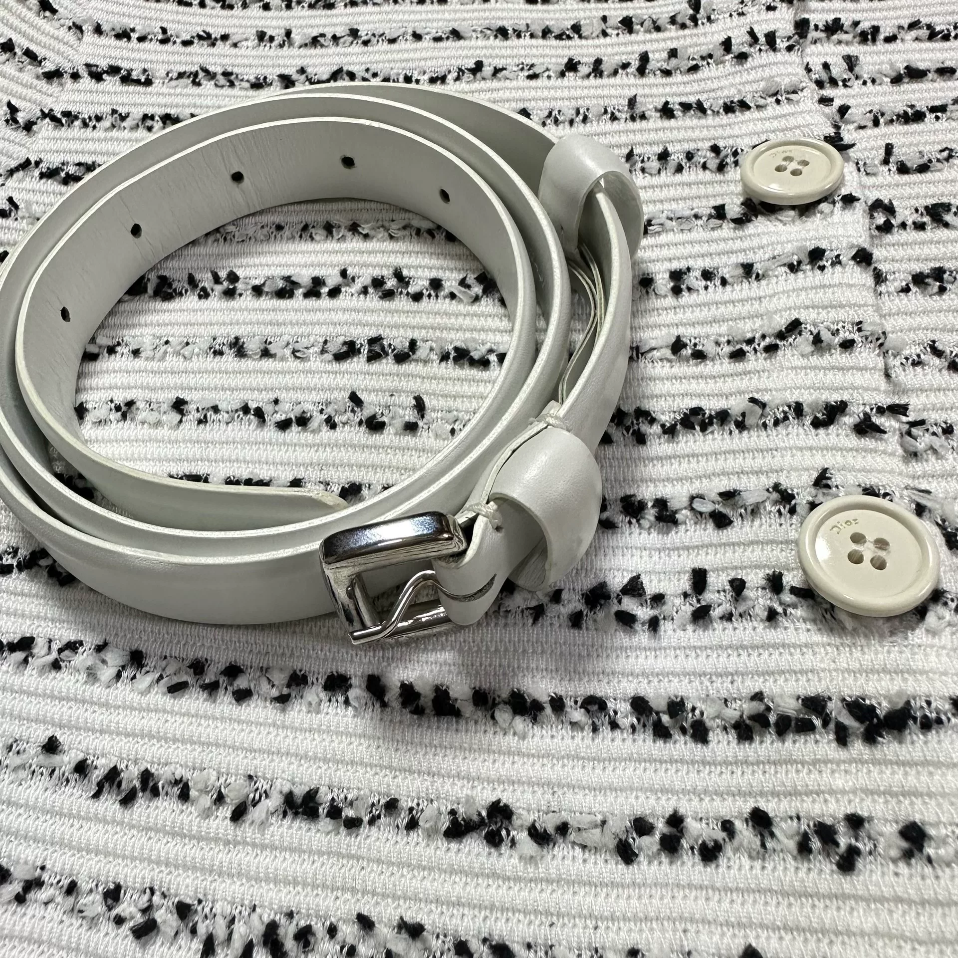 Dior Black White Striped Tweed Jacket — front