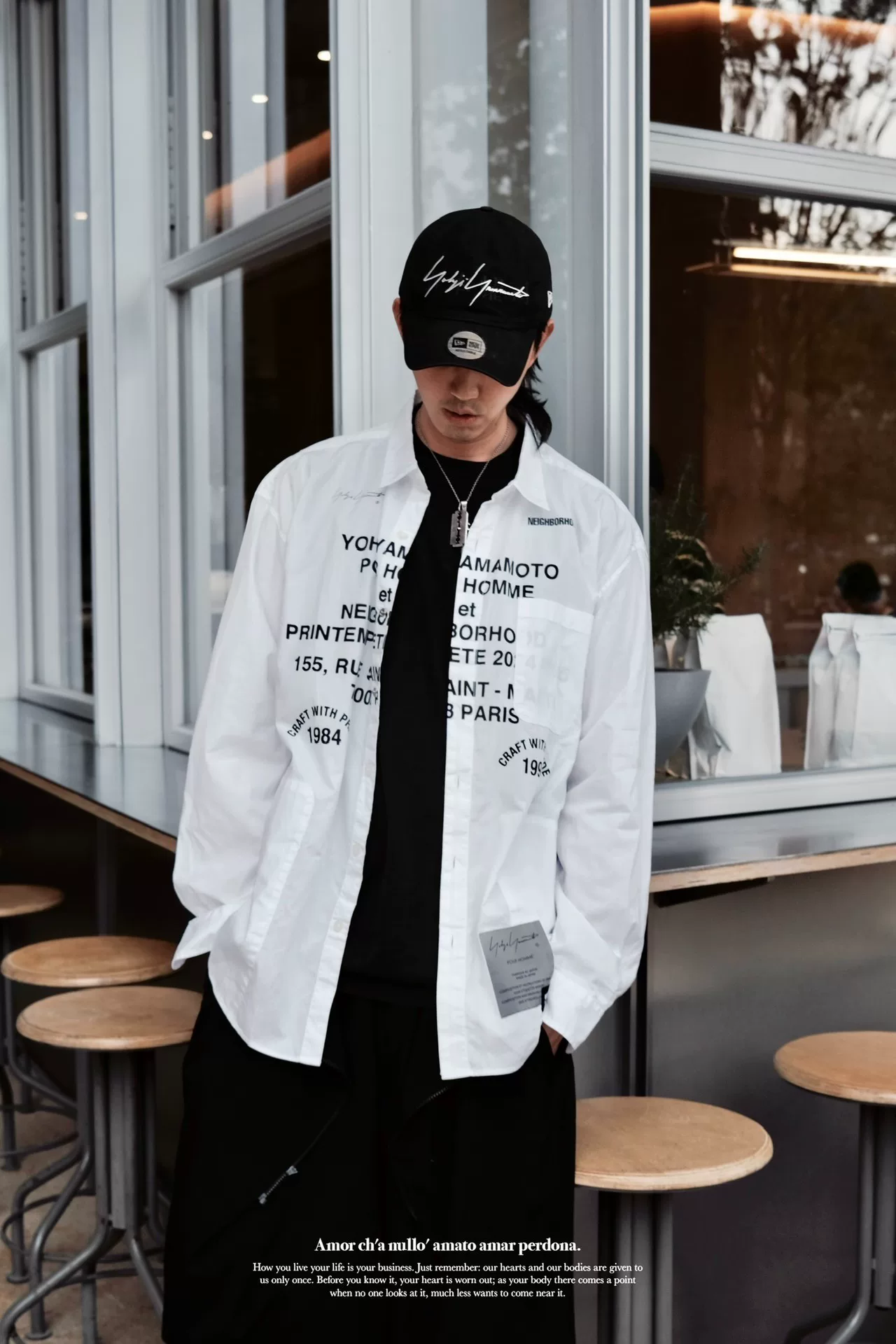 Yohji Yamamoto x Neighborhood White Shirt — label