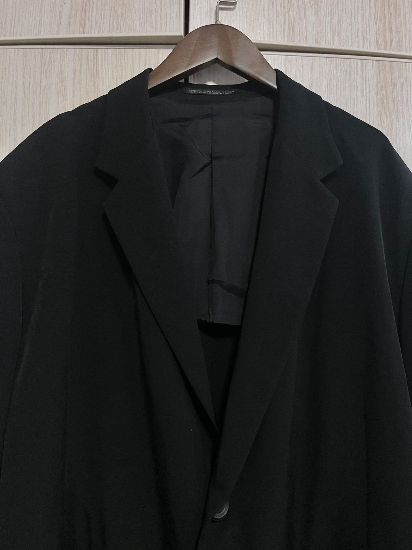 Yohji Yamamoto 24SS Acetate Coat — label