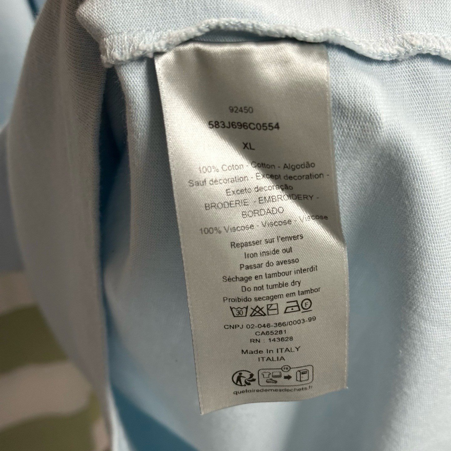 Dior SS25 Hylton Nel Logo Embroidered T-Shirt — label