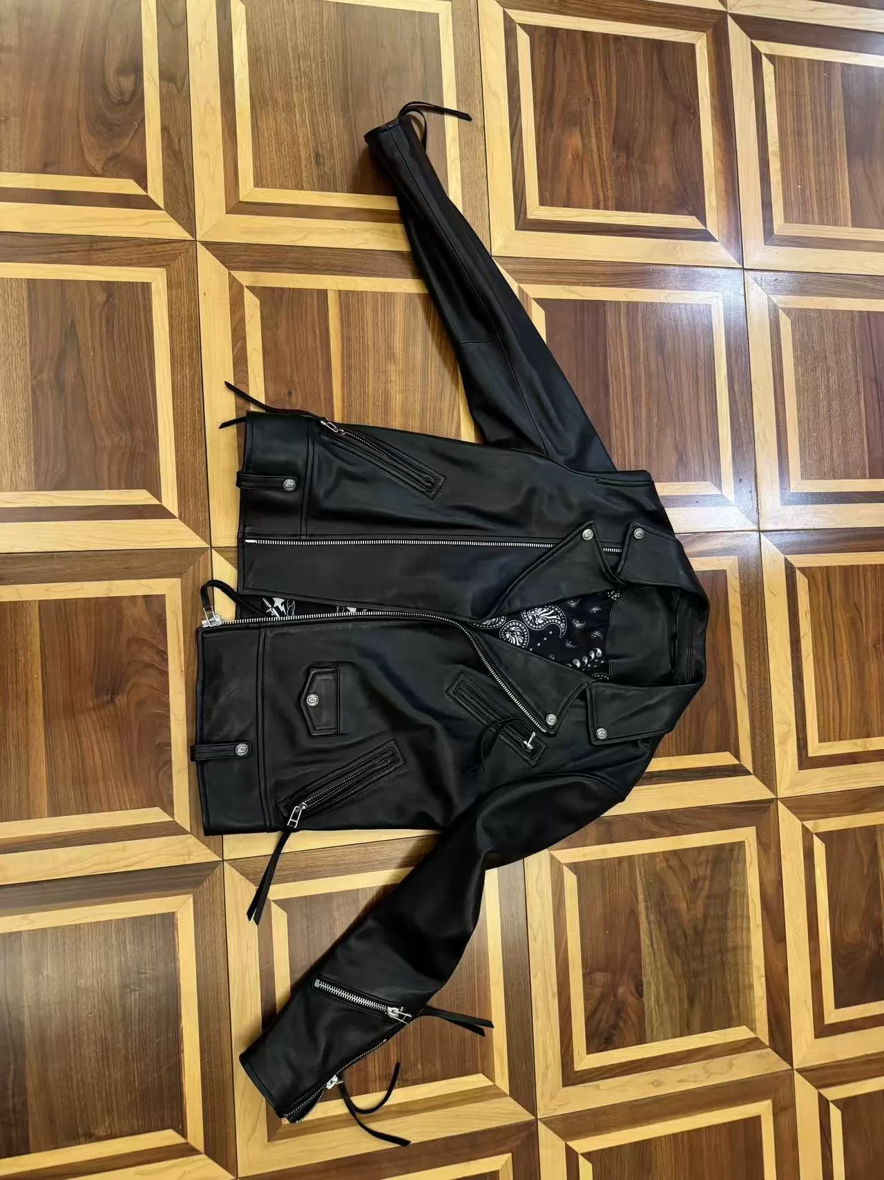 A Bathing Ape Black Biker Jacket