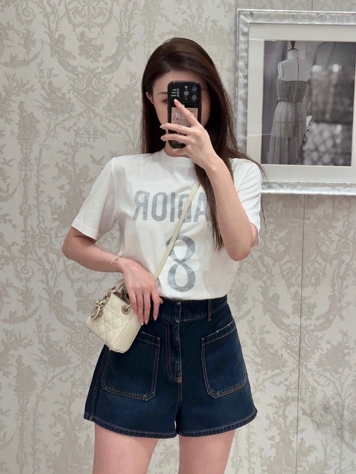 DIOR Washed Distressed Denim Shorts — back