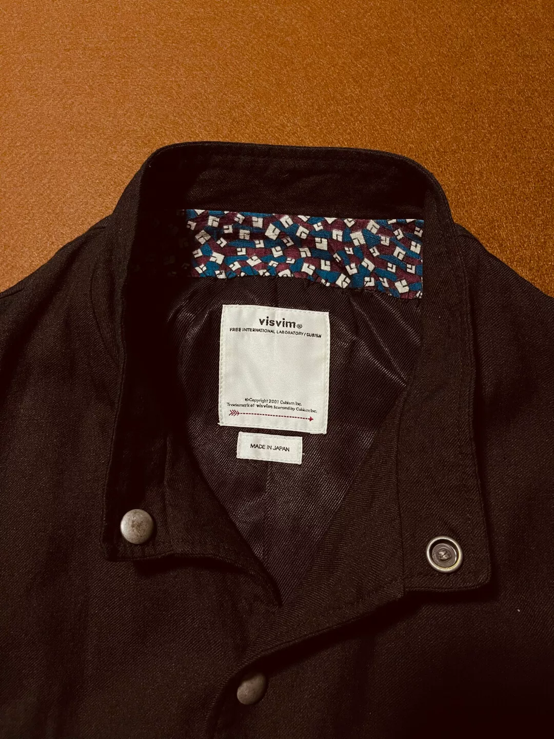 Visvim Blackbird Wool Hemp Coat — label