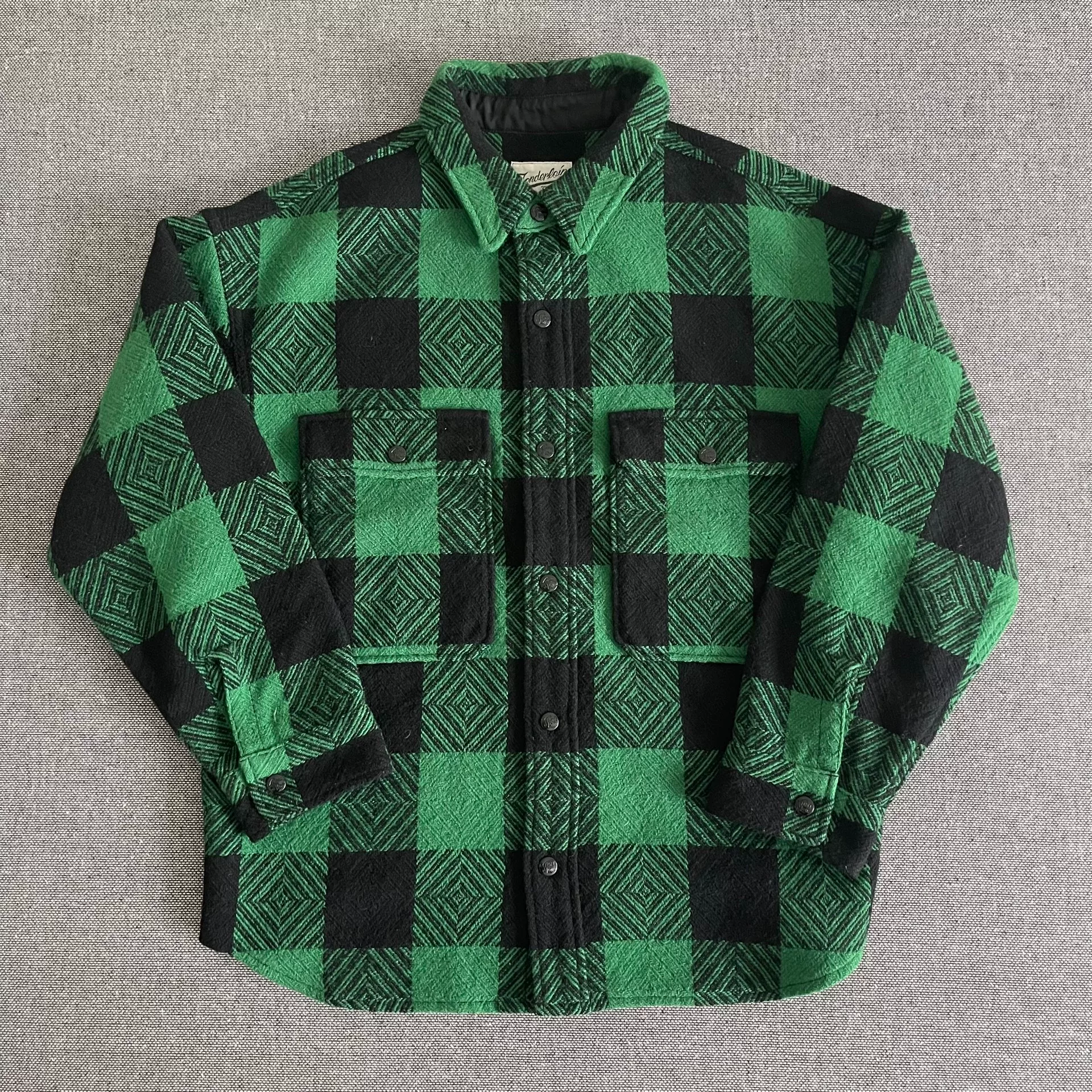 Tenderloin Green Plaid Wool Coat