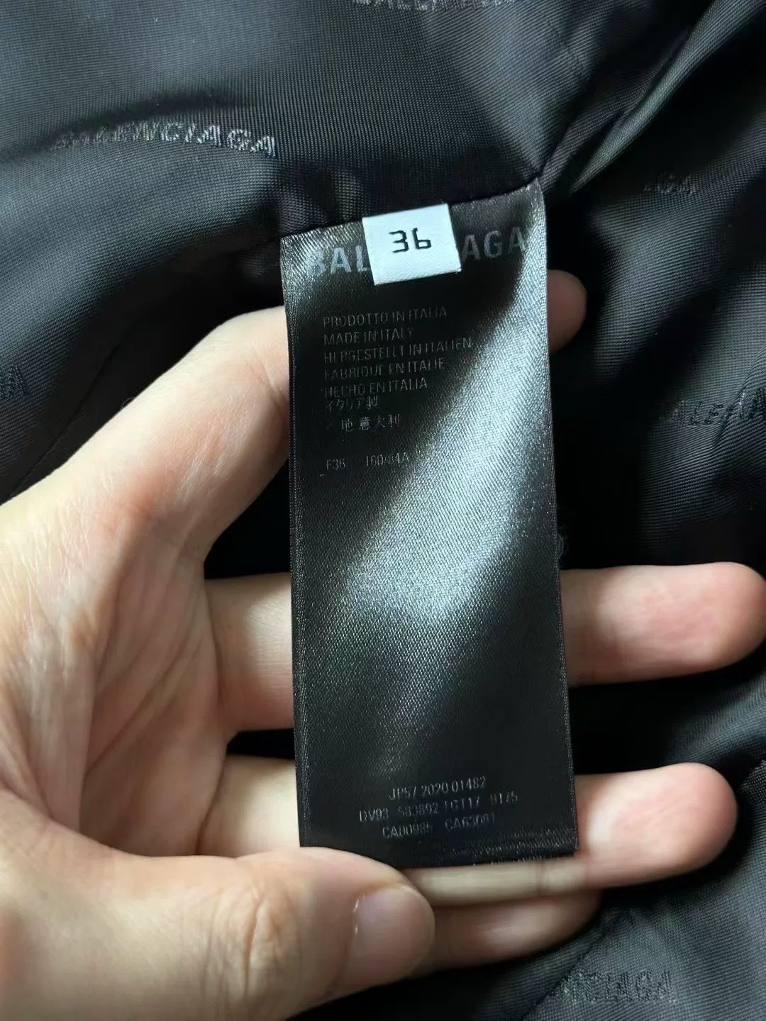 Balenciaga Gray Plaid Sleeve Label Blazer — back