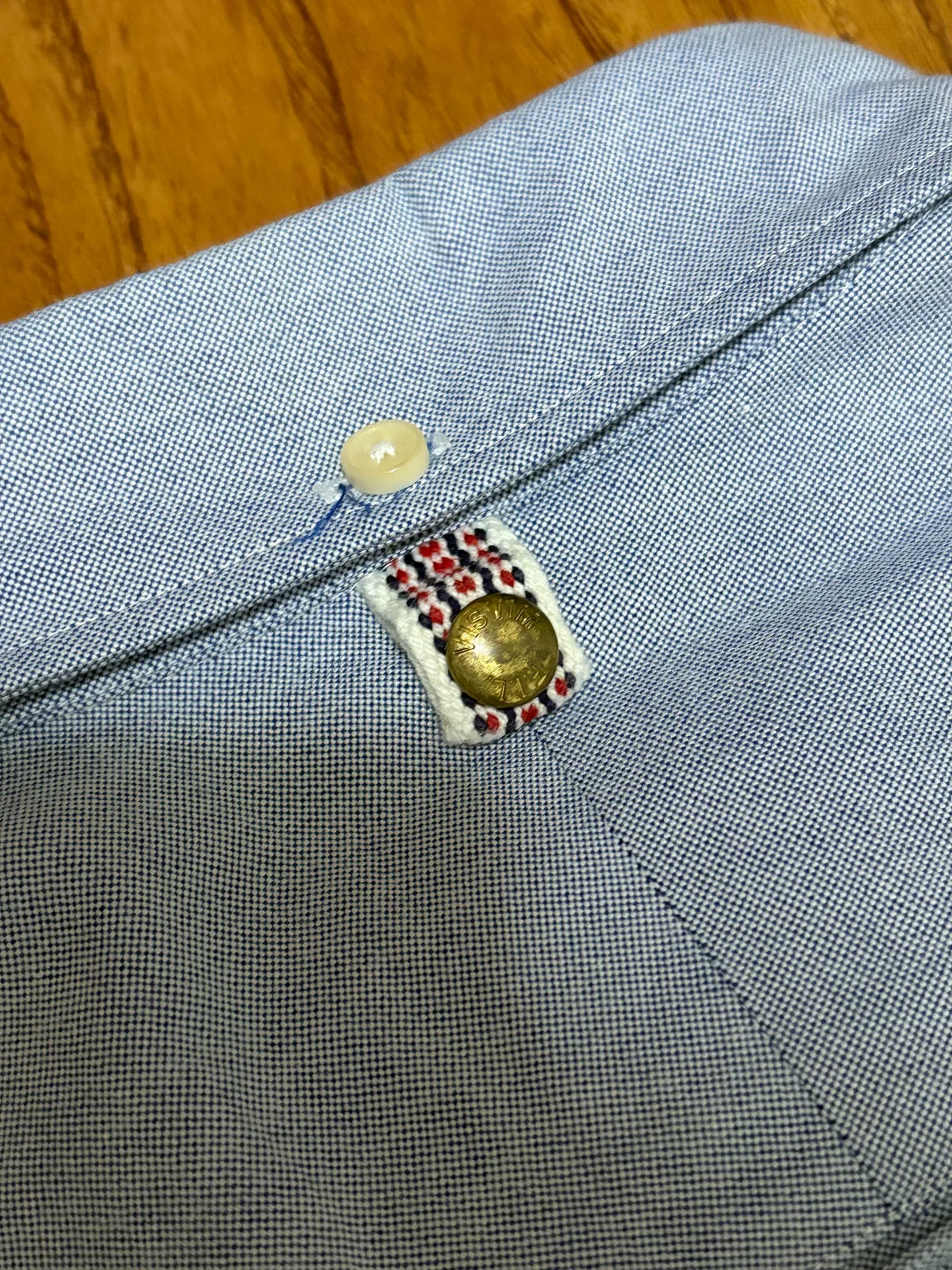 VISVIM 15AW Pocket Embroidery Long Sleeve Shirt — detail