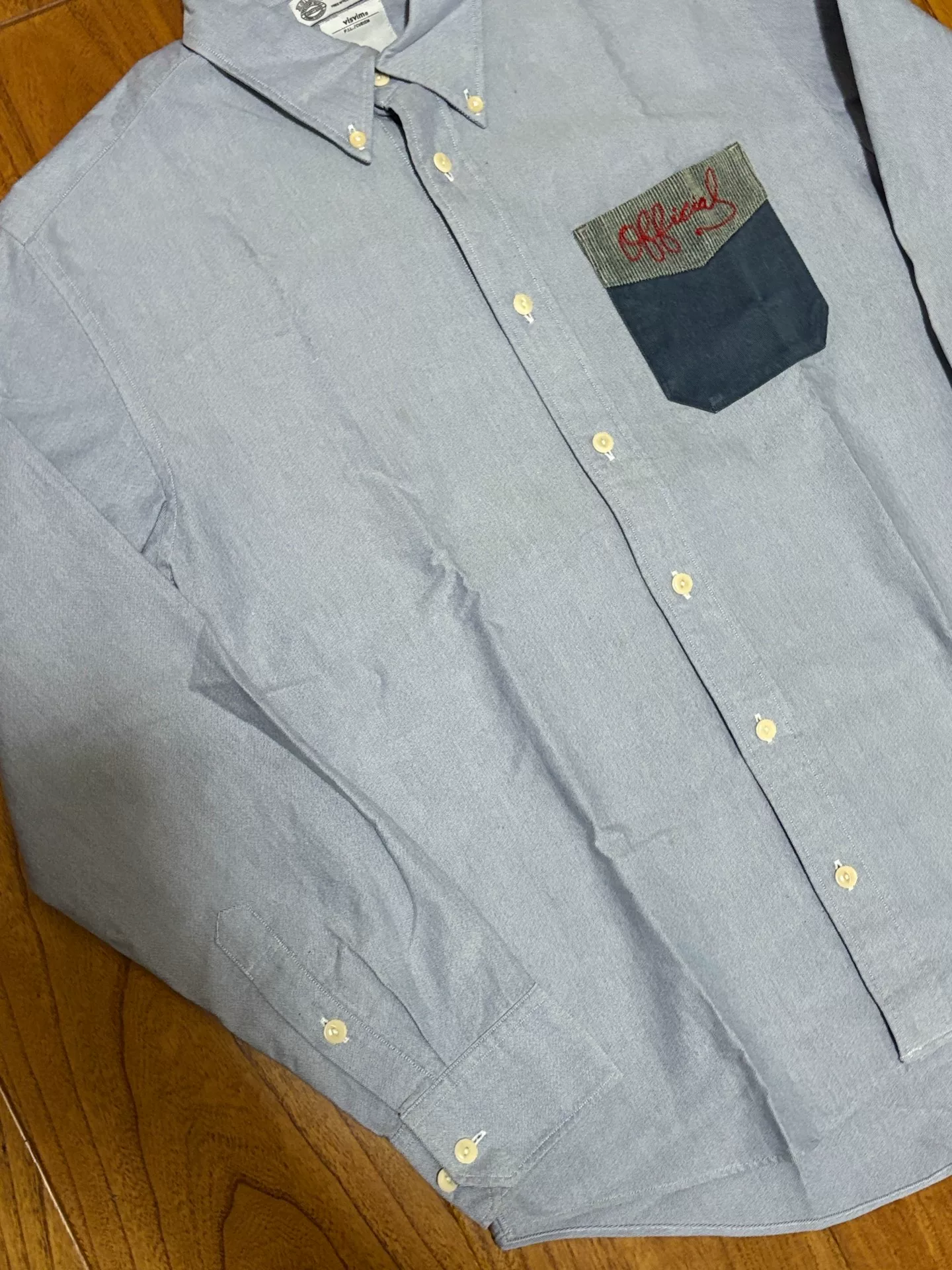 VISVIM 15AW Pocket Embroidery Long Sleeve Shirt — front
