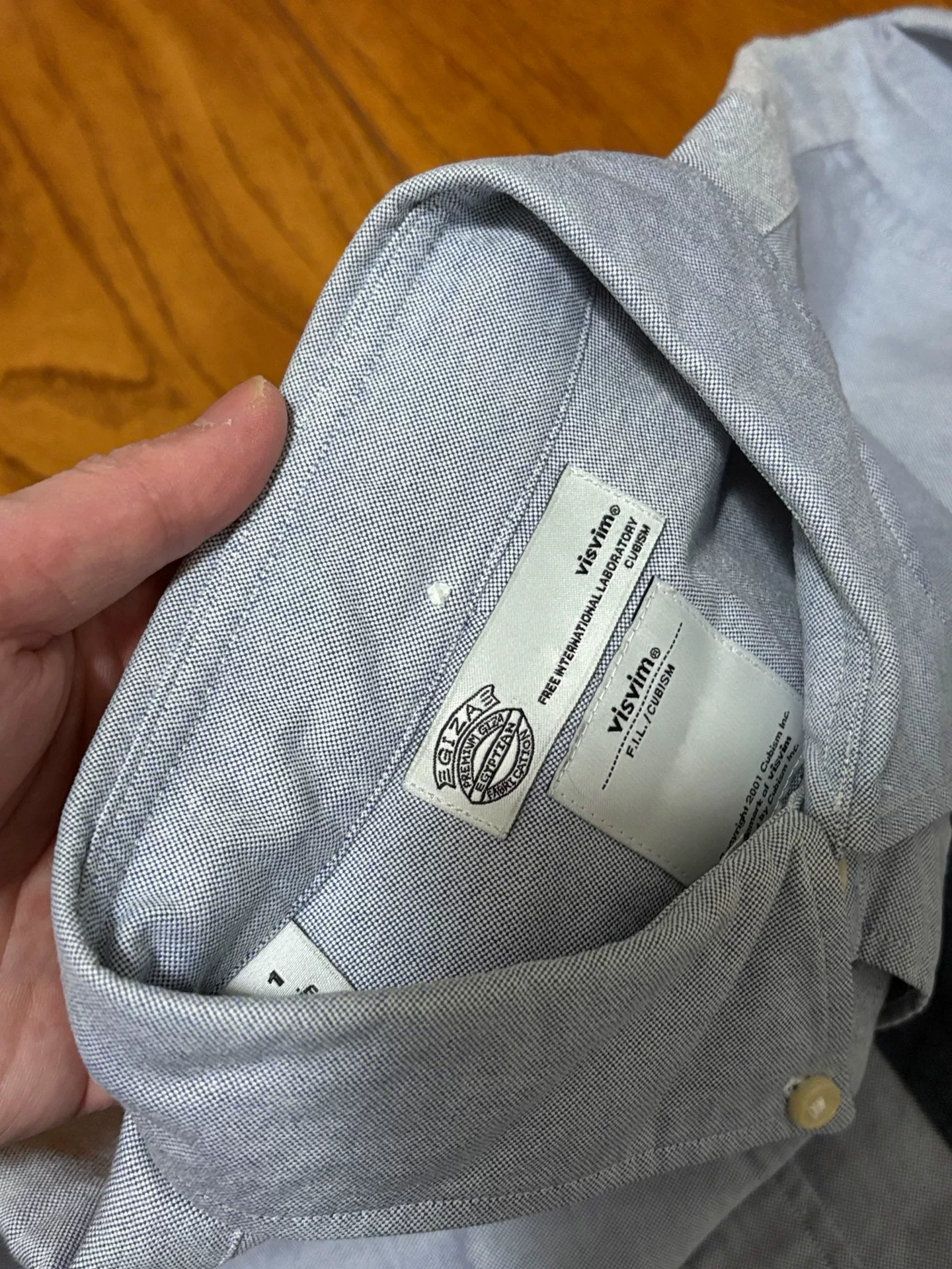 VISVIM 15AW Pocket Embroidery Long Sleeve Shirt — label