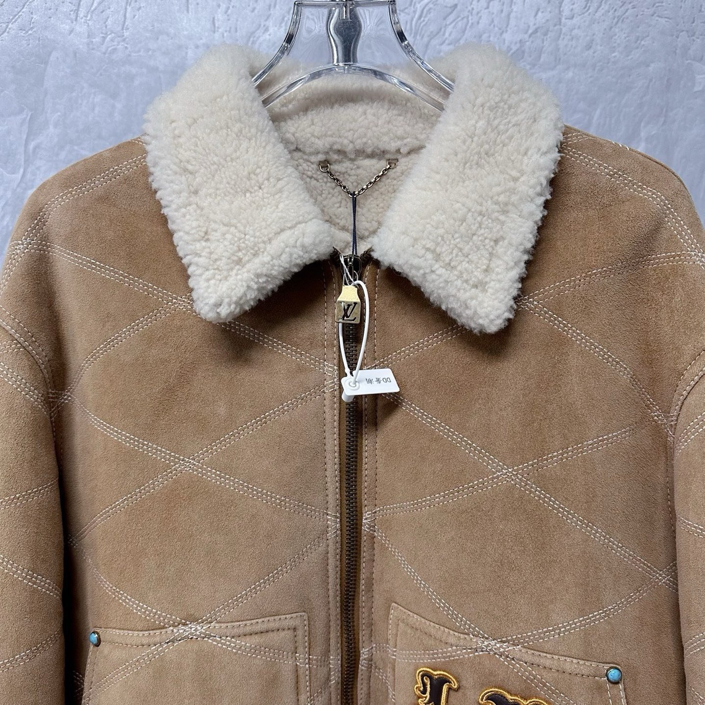 Louis Vuitton FW24 Shearling Embroidered Jacket — front