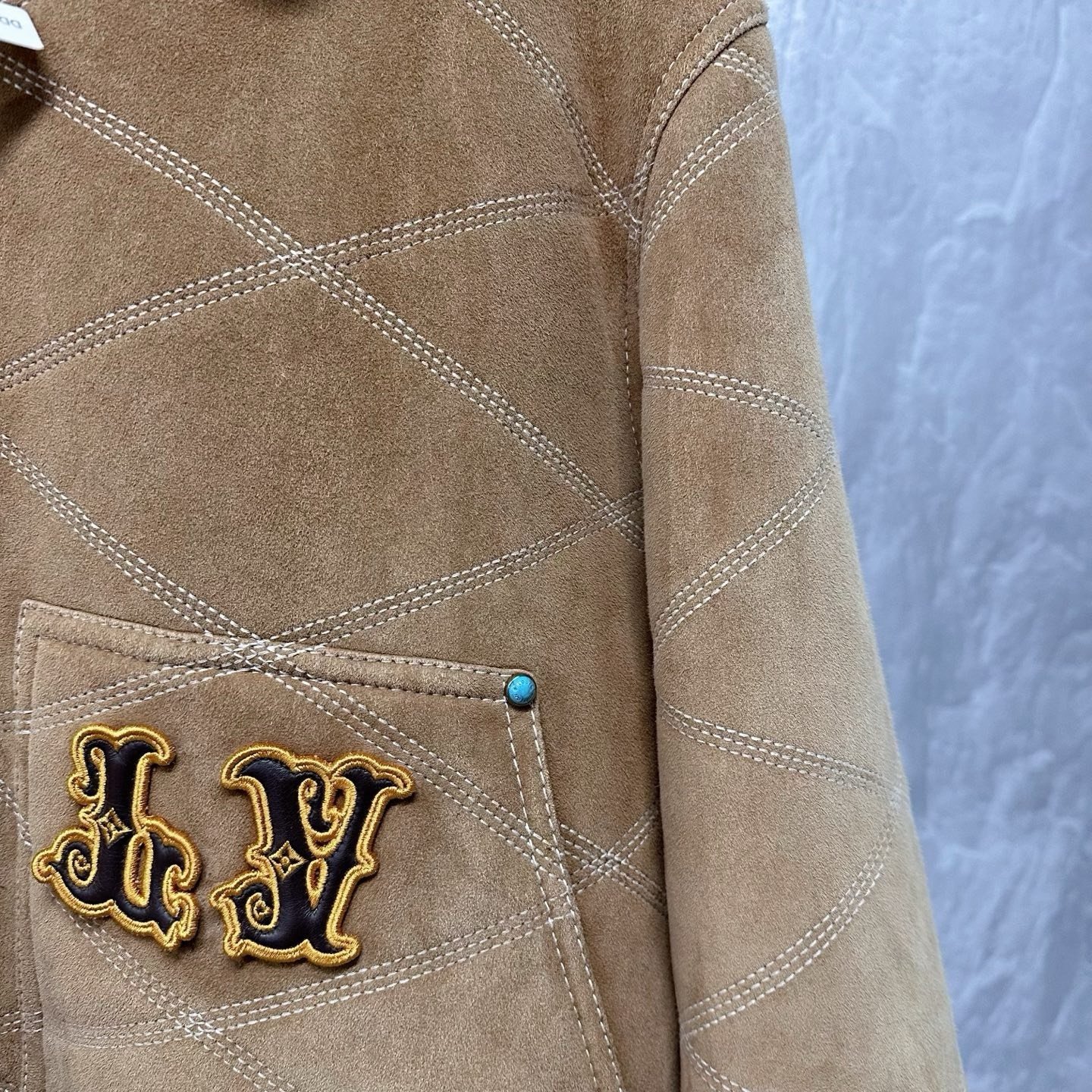 Louis Vuitton FW24 Shearling Embroidered Jacket — detail