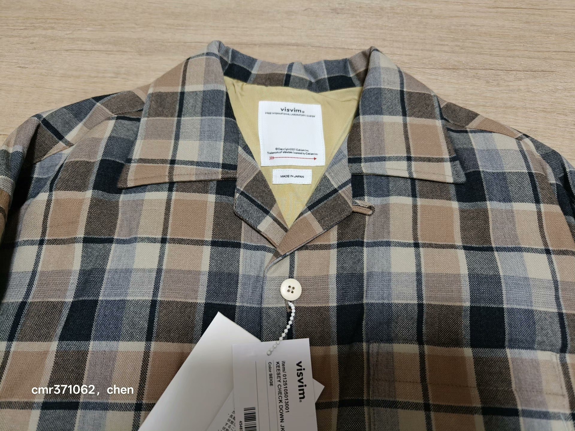 VISVIM 25SS KEESEY CHECK DOWN — back